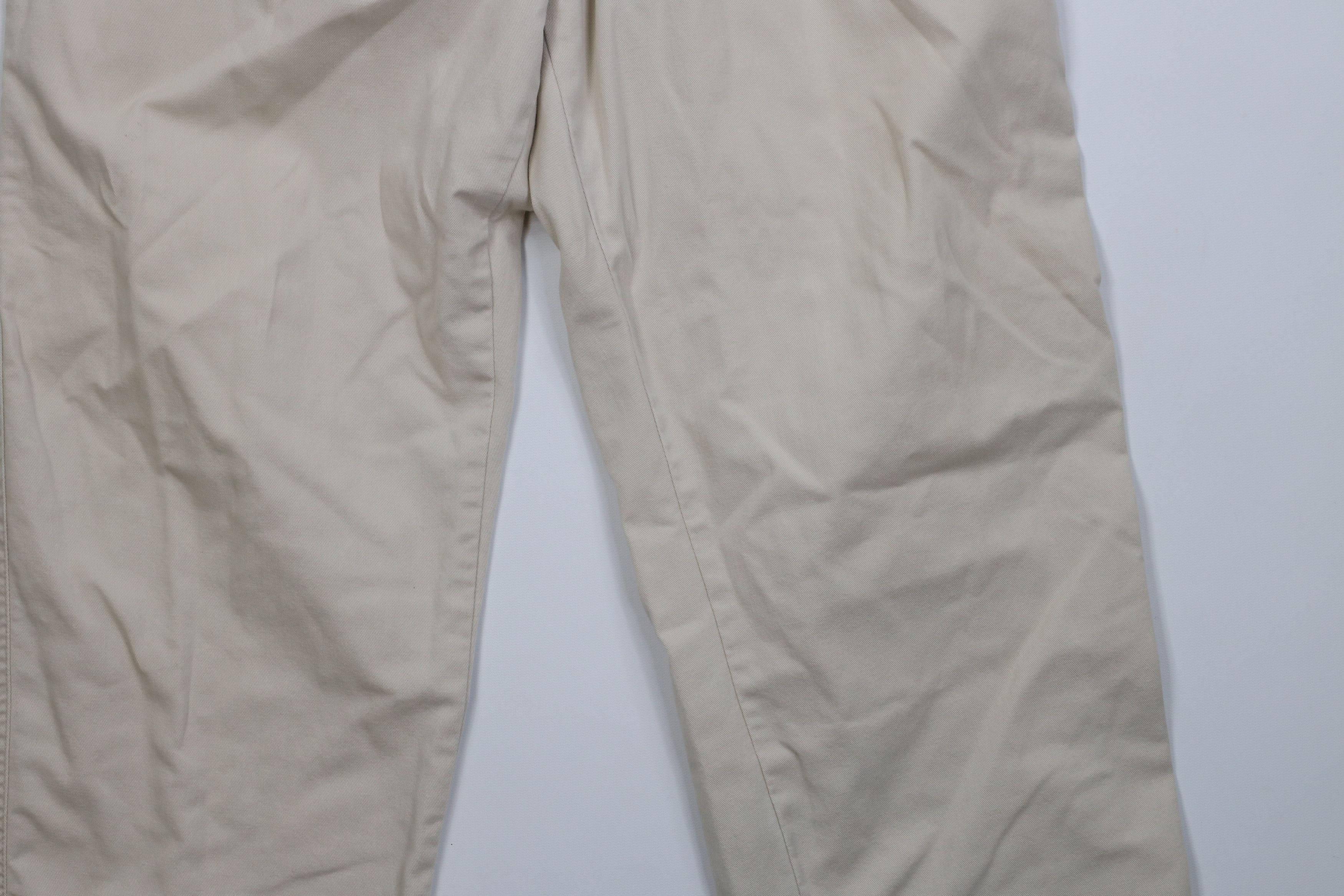 Lands' End Vintage 90s Lands End Wide Leg Twill Pants Beige Cotton USA Size US 38 / EU 54 - 4 Thumbnail