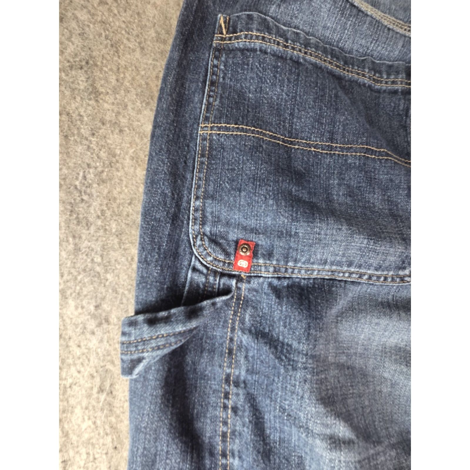 Ecko Unltd. VINTAGE ECKO UNLTD Baggy Carpenter Jeans Mens 40x33 Blue Denim Y2K Grunge 90s Hip Hop Straight Relaxed 5-Pocket Jeans Mens Blue 40x33 Size US 40 / EU 56 - 6 Thumbnail