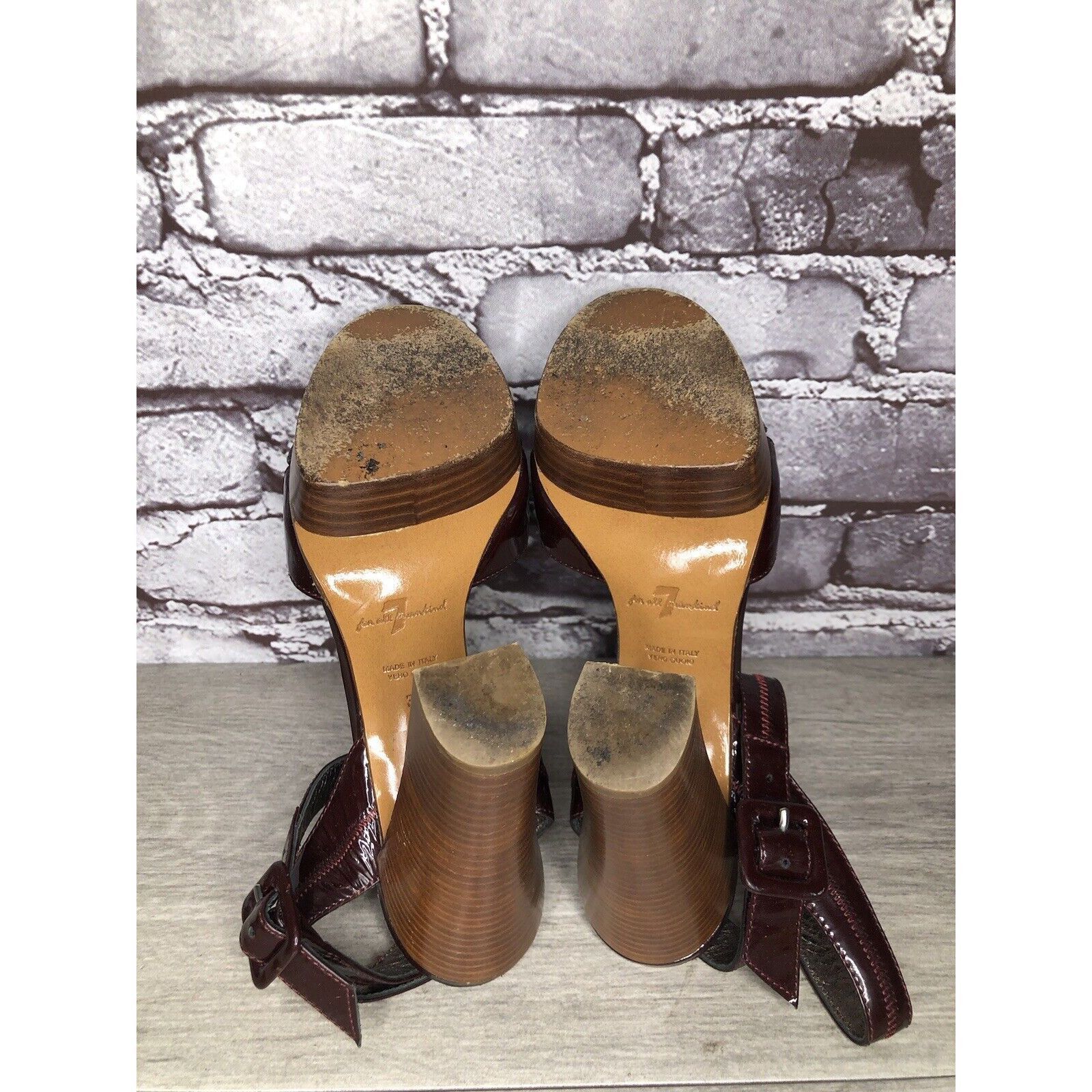 7 For All Mankind 7 Seven For All Mankind Purple Patent Platform Sandals Heels Size US 6.5 / IT 36.5 - 15 Thumbnail