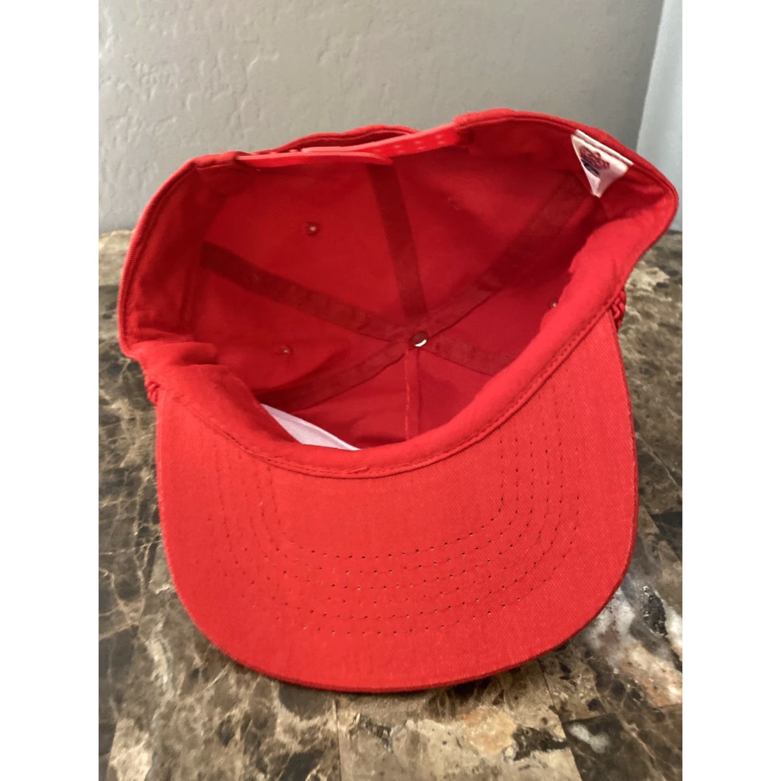 Vintage VINTAGE KC Northwest Airlines NWA Snapback Hat Cap Red Adjustable Mens Cap Bill Red Snapback NWA 90s Size ONE SIZE - 4 Thumbnail
