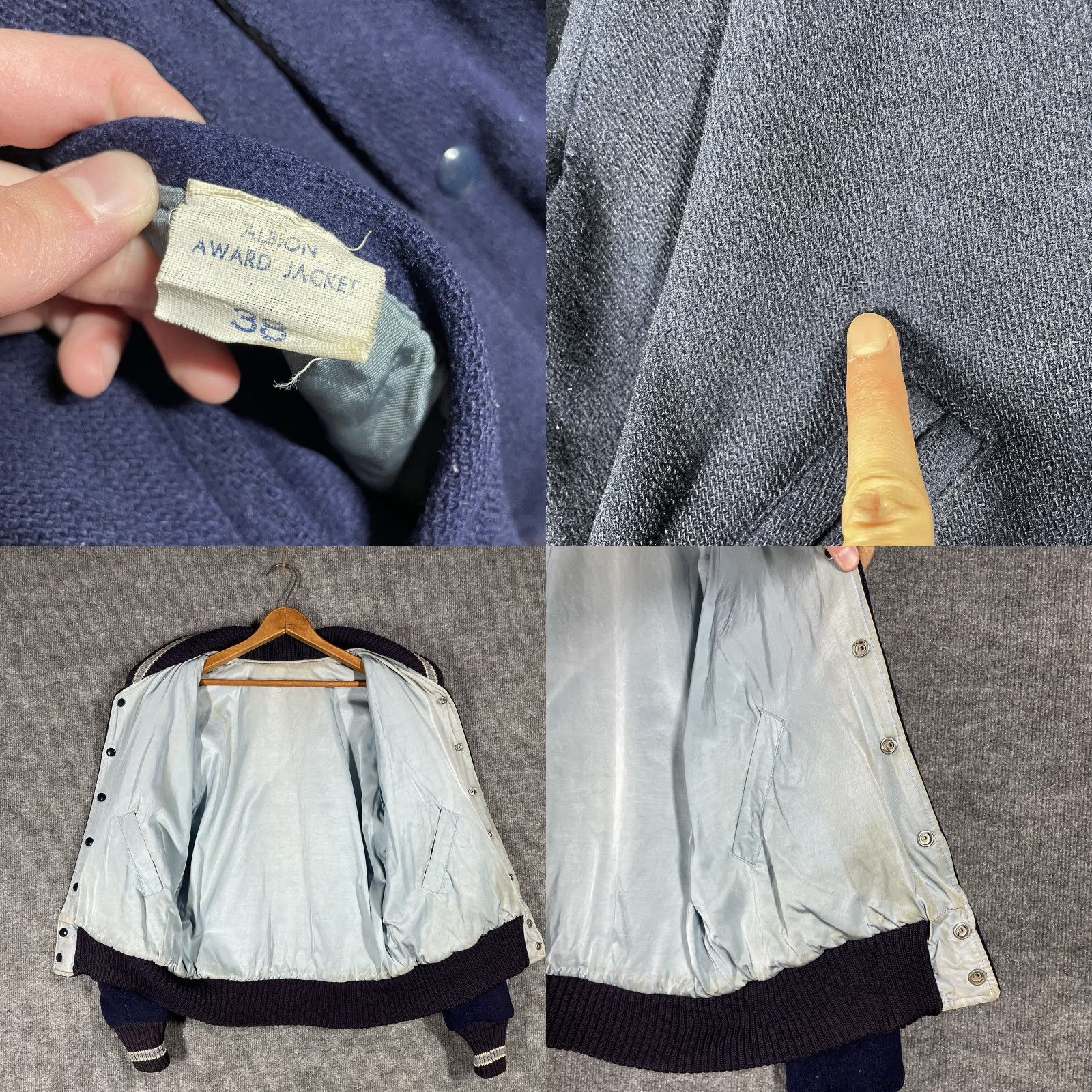 Vintage VINTAGE Albion Knitting Mills Stadium Jacket Mens Size S Wool 50s Blue Rockabilly Decade 1950s Varsity Letterman Size US S / EU 44-46 / 1 - 8 Thumbnail