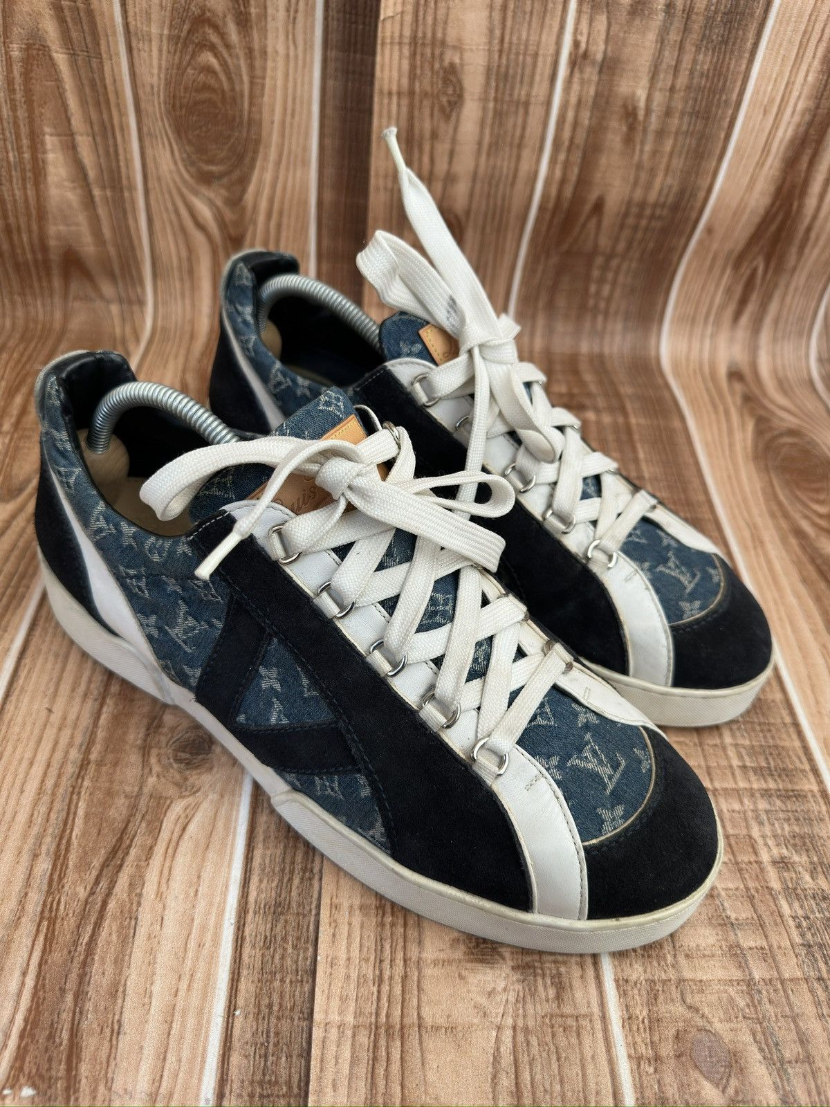 Louis Vuitton Louis Vuitton Rennes Blue Monogram Denim Sneaks Size US 10 / EU 43 - 1 Thumbnail