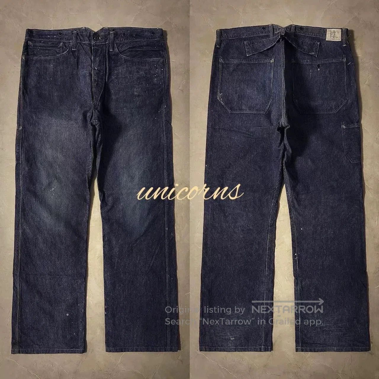 RRL Ralph Lauren RRL Vintage Navy Stripe Work Pants. Size US 29 - 1 Thumbnail