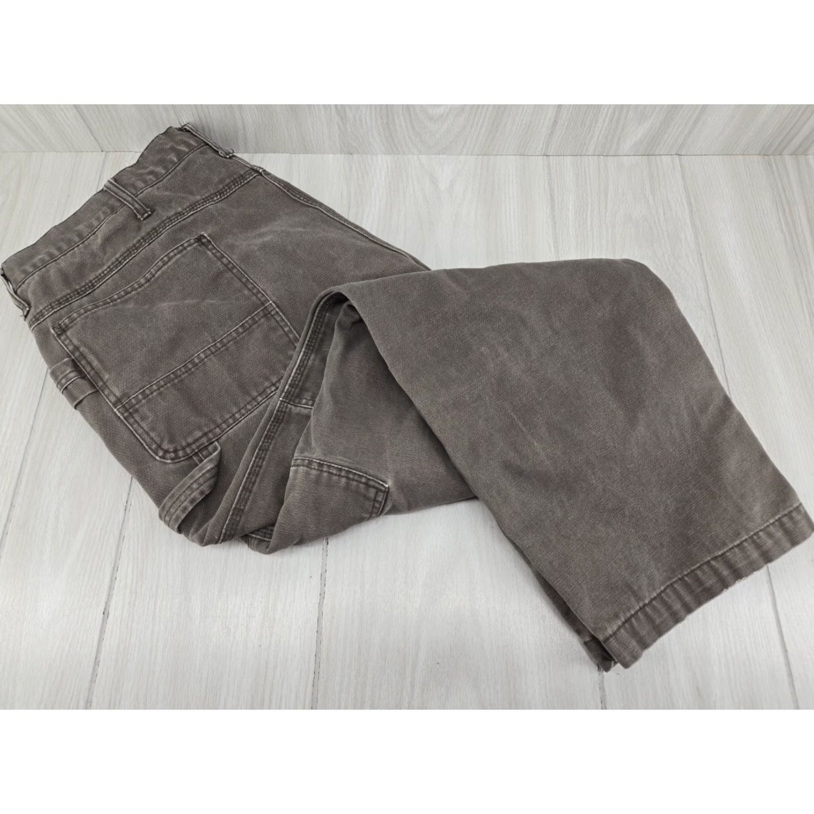 Vintage KEY Lakin & McKey Pants Mens 41x30 Double Knee Canvas Gray Carpenter Pants Mens 41x30 Gray Canvas 100% Cotton Regular Inseam 30 Size US 41 - 4 Thumbnail