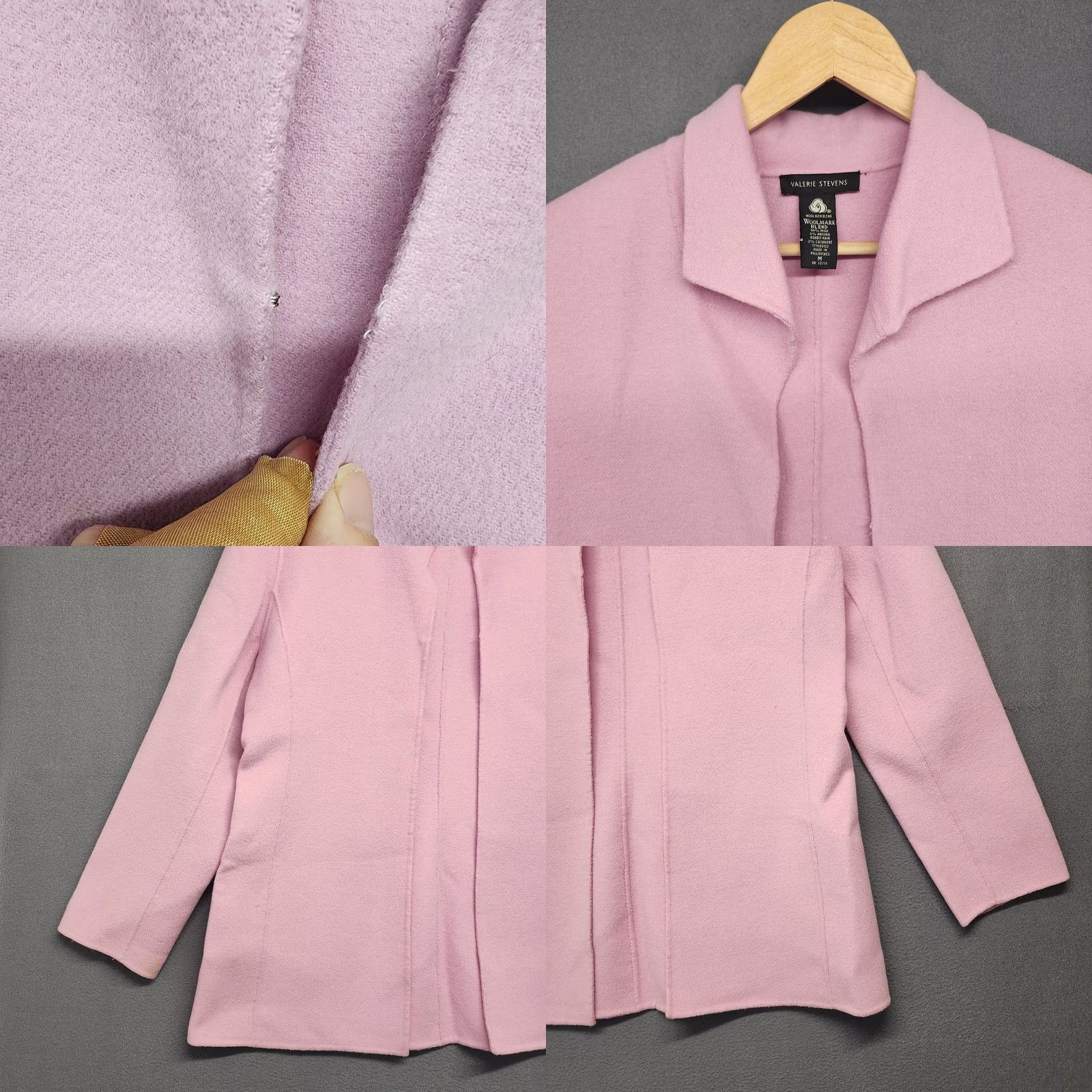 Pinko VINTAGE Valerie Stevens Pea Coat Womens M Wool Angora Cashmere Pink Flaw Size M / US 6-8 / IT 42-44 - 8 Thumbnail
