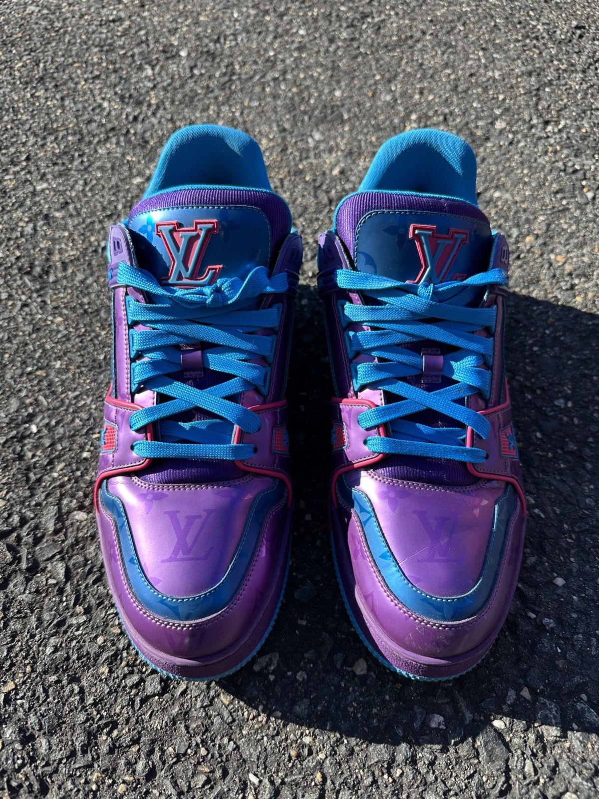 Louis Vuitton Louis Vuitton Trainer Purple Teal Metallic Size US 9.5 / EU 42-43 - 17 Thumbnail