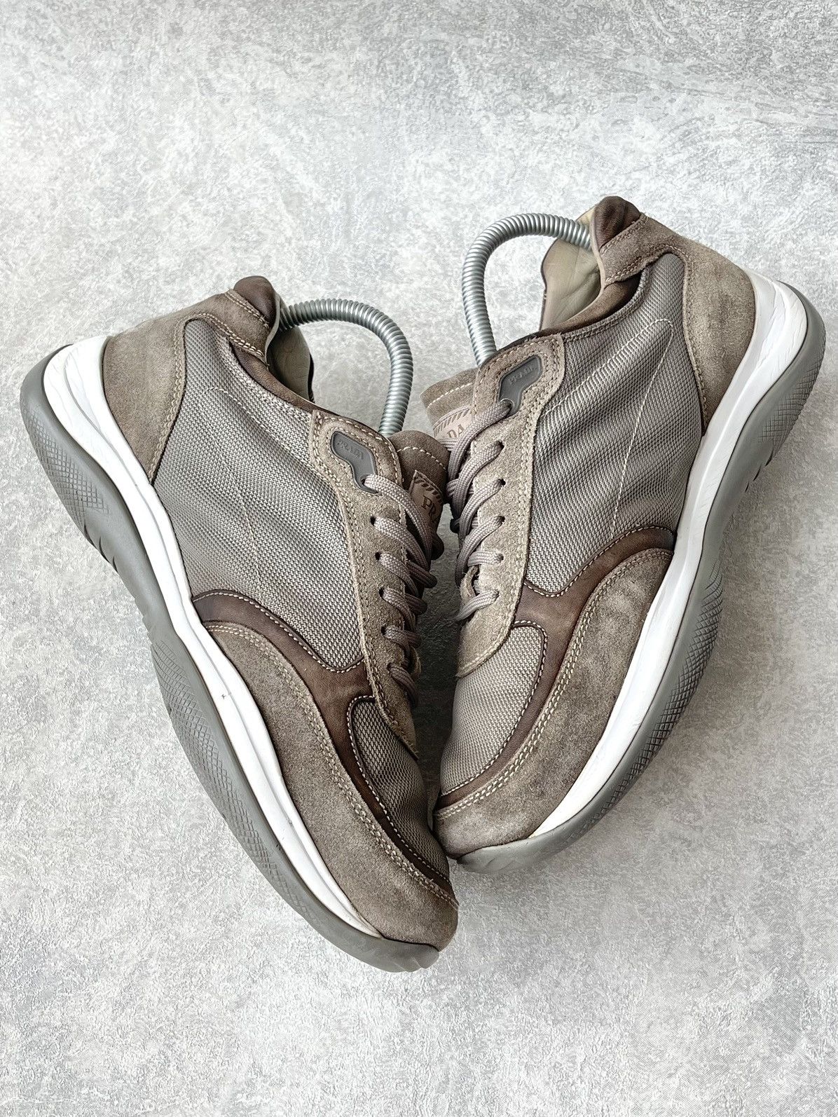 Prada VTG Prada America’s Cup Suede & Mesh Sneakers Grey Archive Size US 8.5 / EU 41-42 - 7 Thumbnail