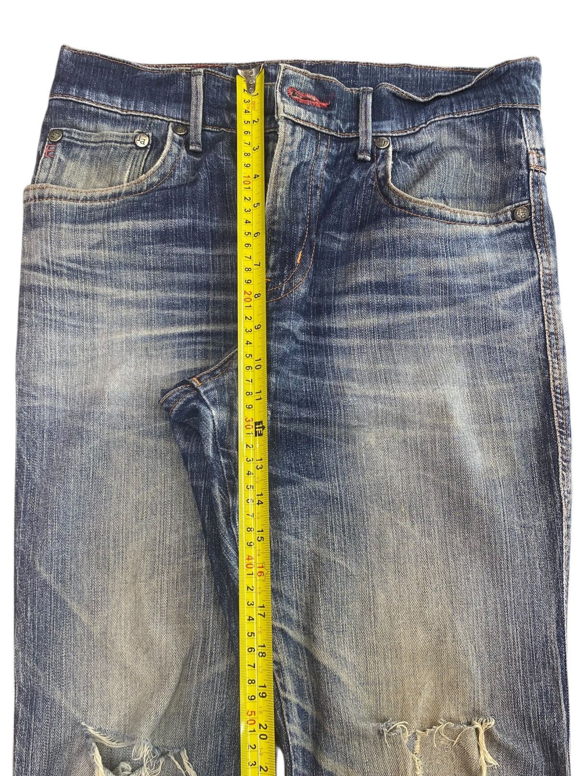 Edwin Vintage Edwin Faded Blue Wash Style Ripped Jeans Size US 32 / EU 48 - 6 Thumbnail