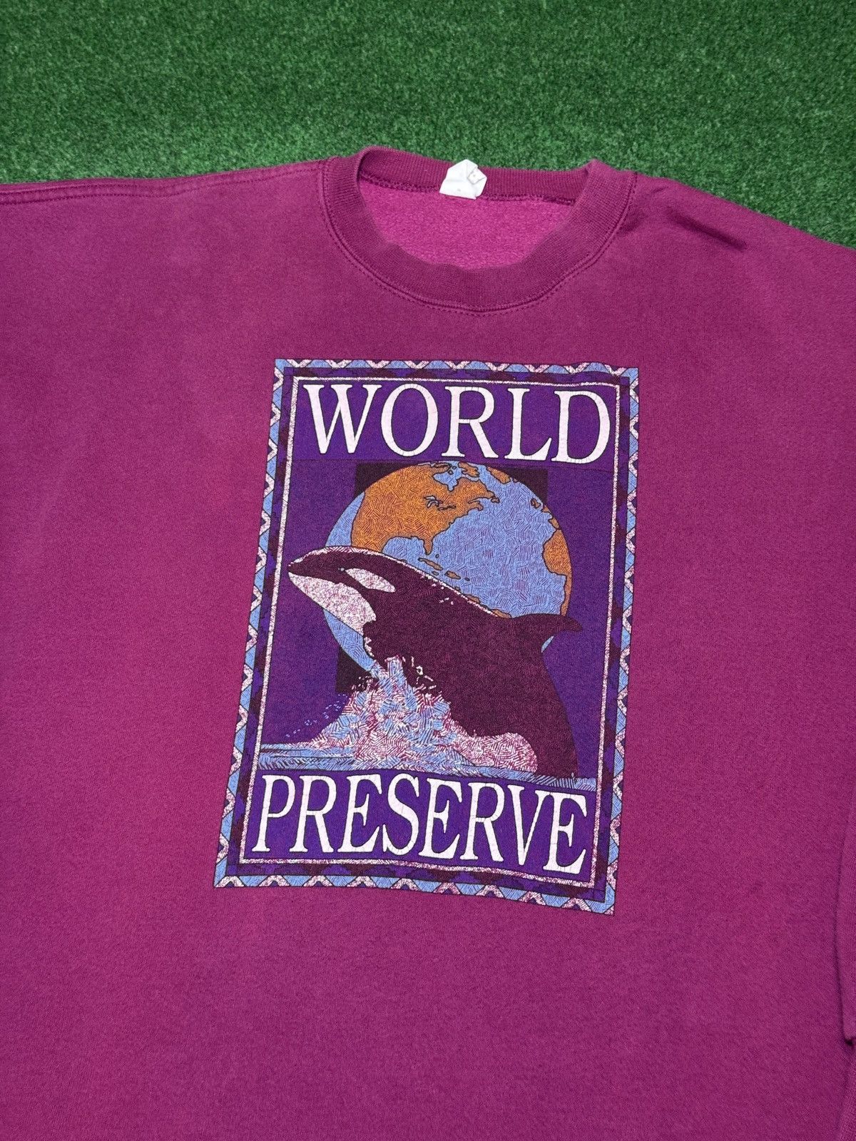 Vintage Vtg 90s World Perserve Nature Orca XL Oversized Sweatshirt Size XL / US 12-14 / IT 48-50 - 2 Thumbnail