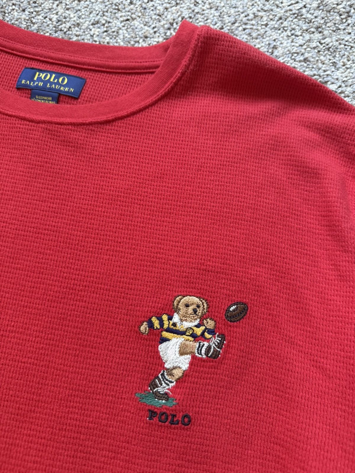 Polo Ralph Lauren Polo Ralph Lauren Polo Bear Long Sleeve Waffle Shirt Size US XL / EU 56 / 4 - 2 Thumbnail