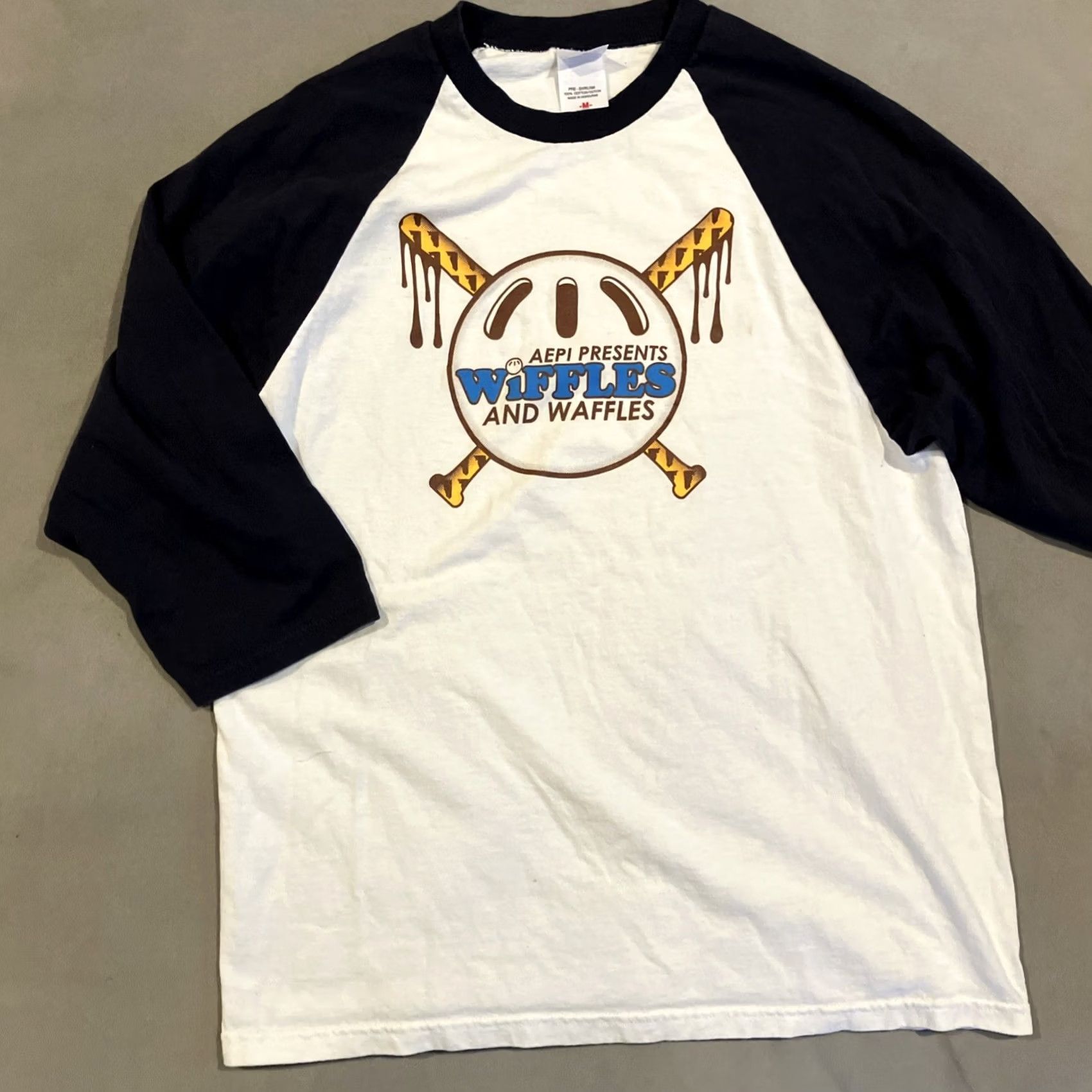 Anvil Alpha Epsilon Pi AEPI Baseball T Shirt Medium M White 3/4 Sleeve Mens Size US M / EU 48-50 / 2 - 4 Thumbnail