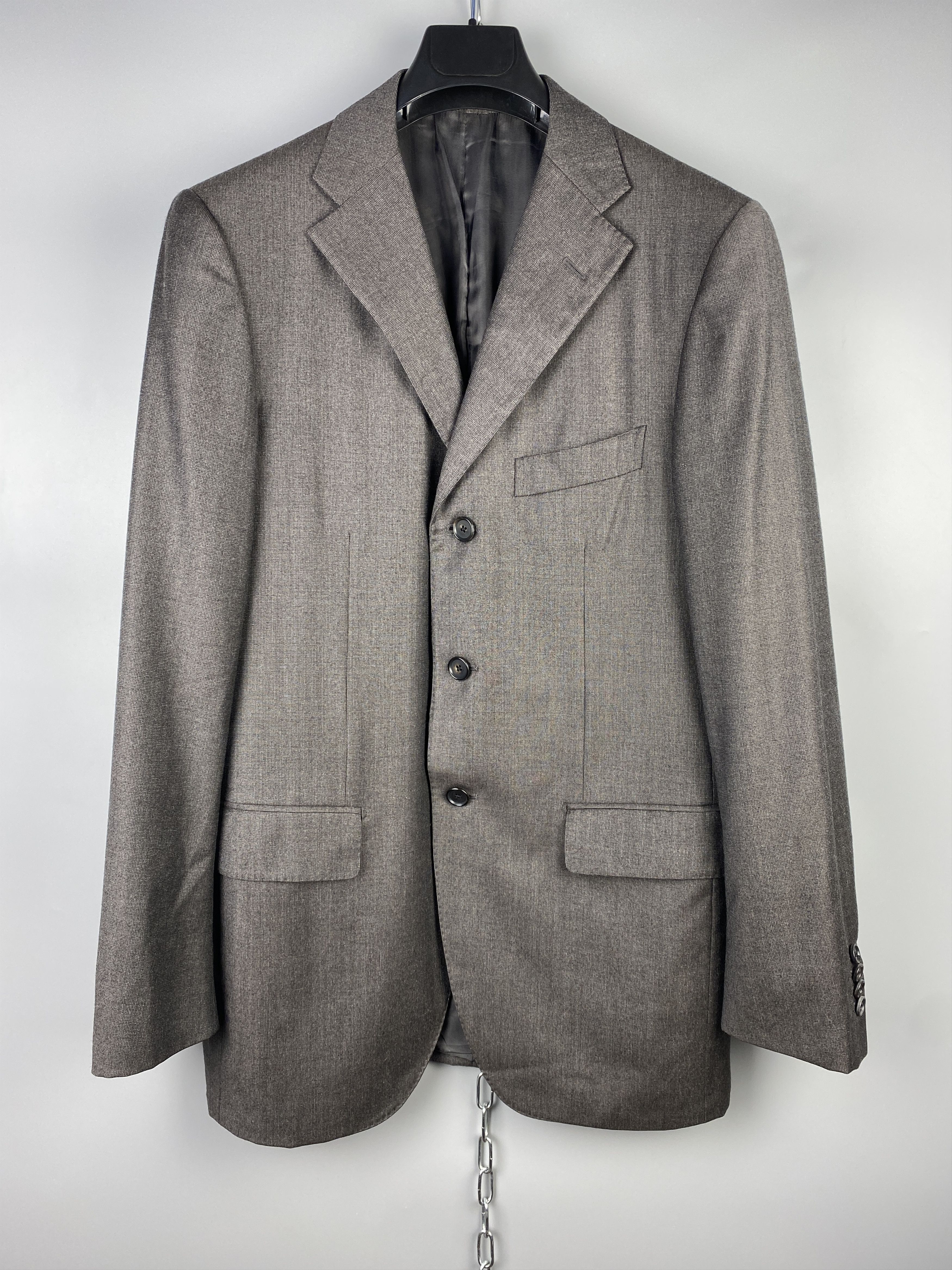 Pre-owned Italian Designers Raffaele Caruso Luxury Handmade Suit Jacket Blazer In Grey