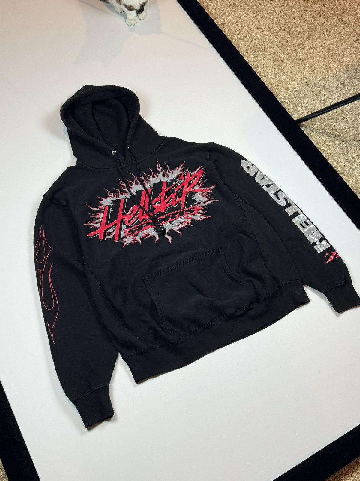 image of Hellstar Sports Future Flame Hoodie (Black/red) - Xl, Men's