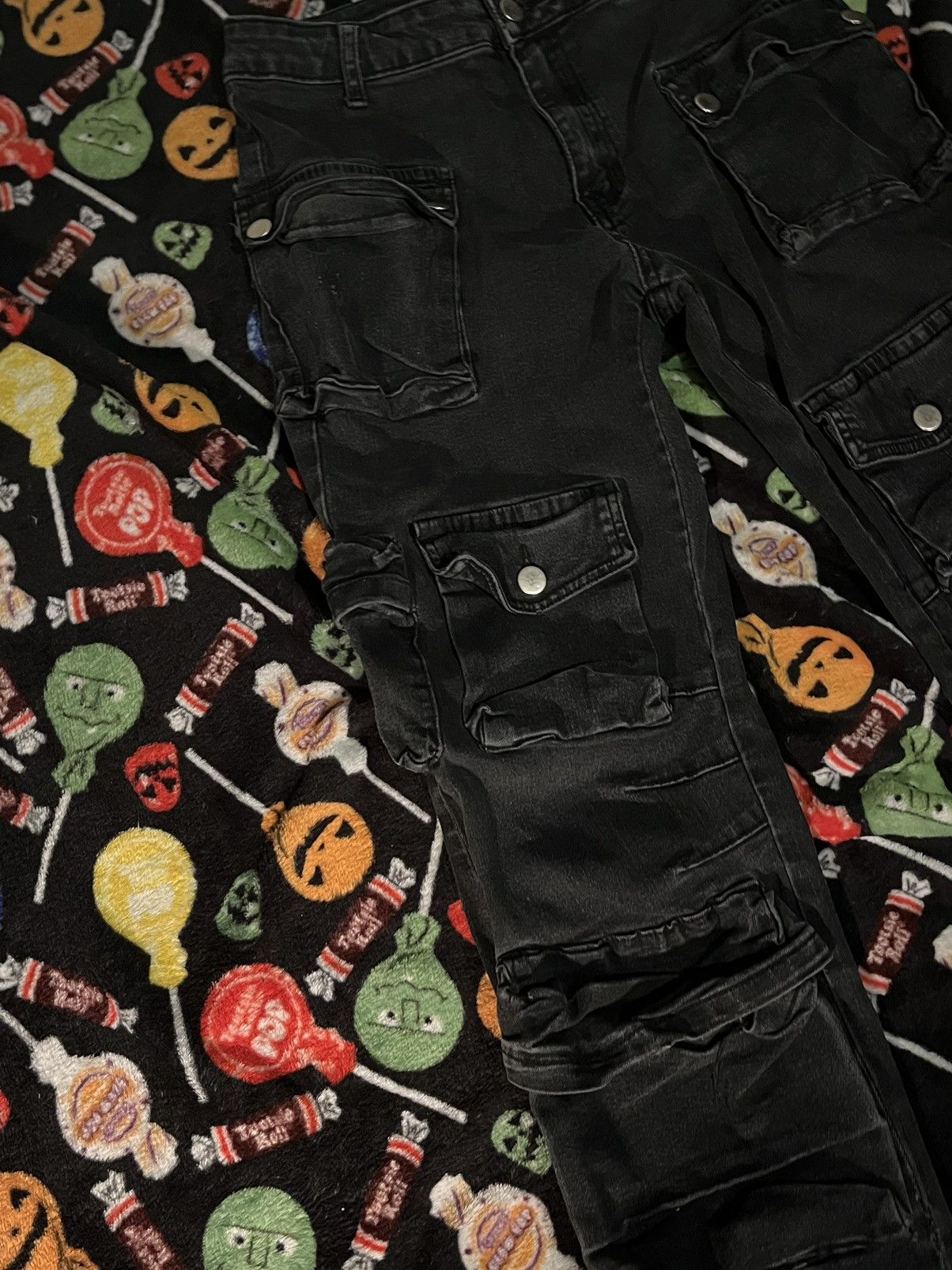 Vintage Black cargo jeans multi pocket vintage Size US 30 / EU 46 - 2 Thumbnail