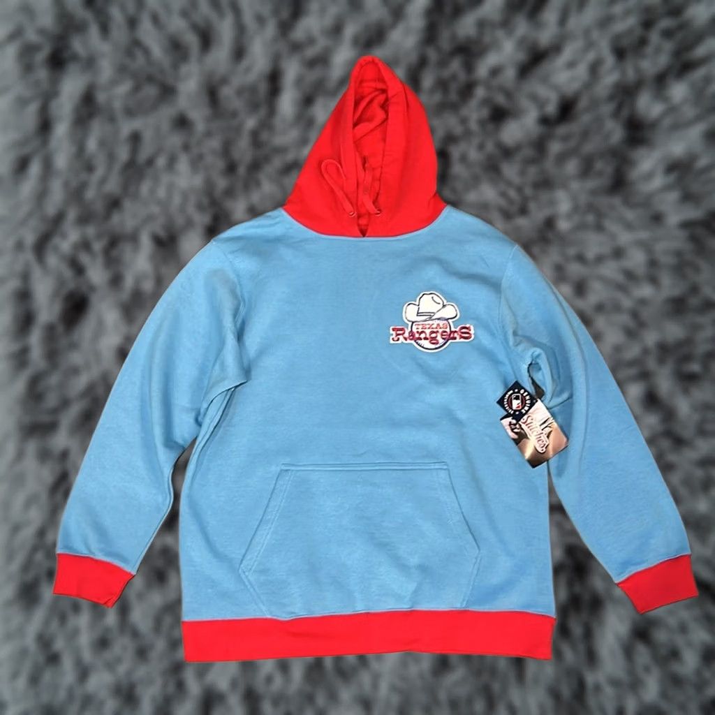 Vintage Texas Rangers Stitches Cooperstown Collection Throwback Hoodie XL Men Blue Pullover Hoodie Size US XL / EU 56 / 4 - 1 Thumbnail