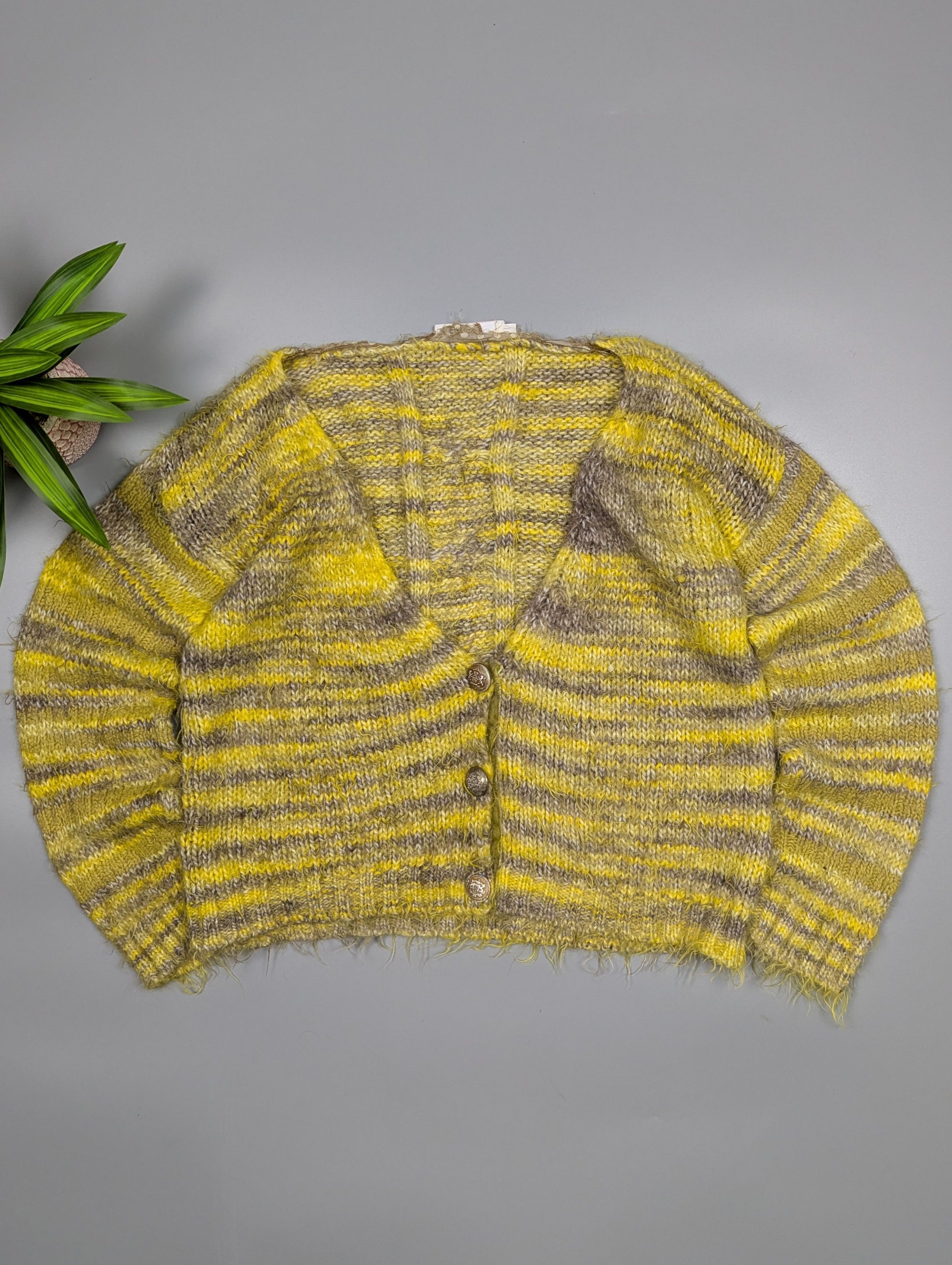 Elisa Cavaletti ELISA CAVALETTI VTG Archive Y2K Cropped Oversize Cardigan Size L / US 10 / IT 46 - 2 Thumbnail