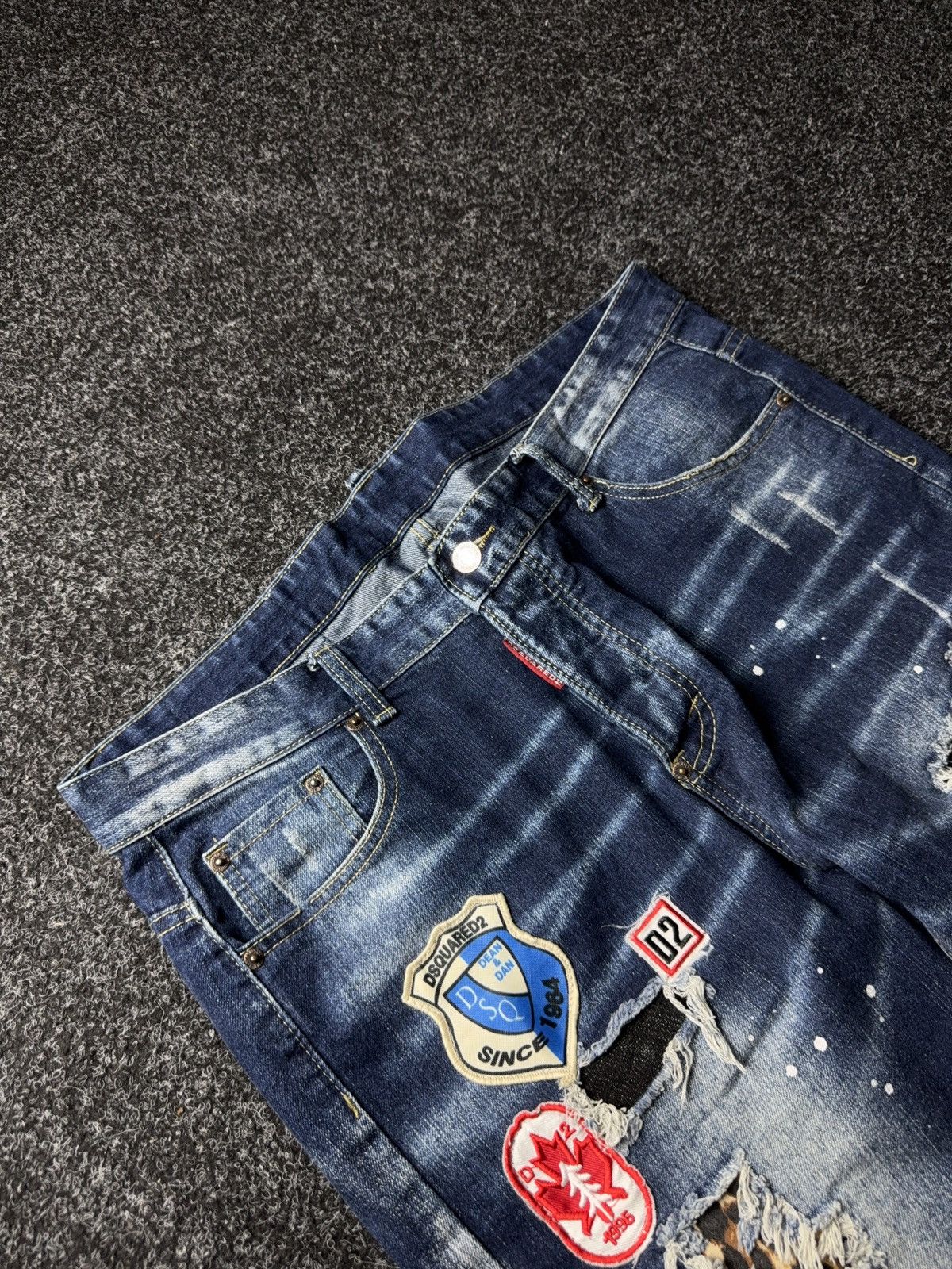 Dsquared2 Retro Y2K 00s Dsquared2 Distressed Patchwork Jeans 54 Italy Size US 36 / EU 52 - 7 Thumbnail
