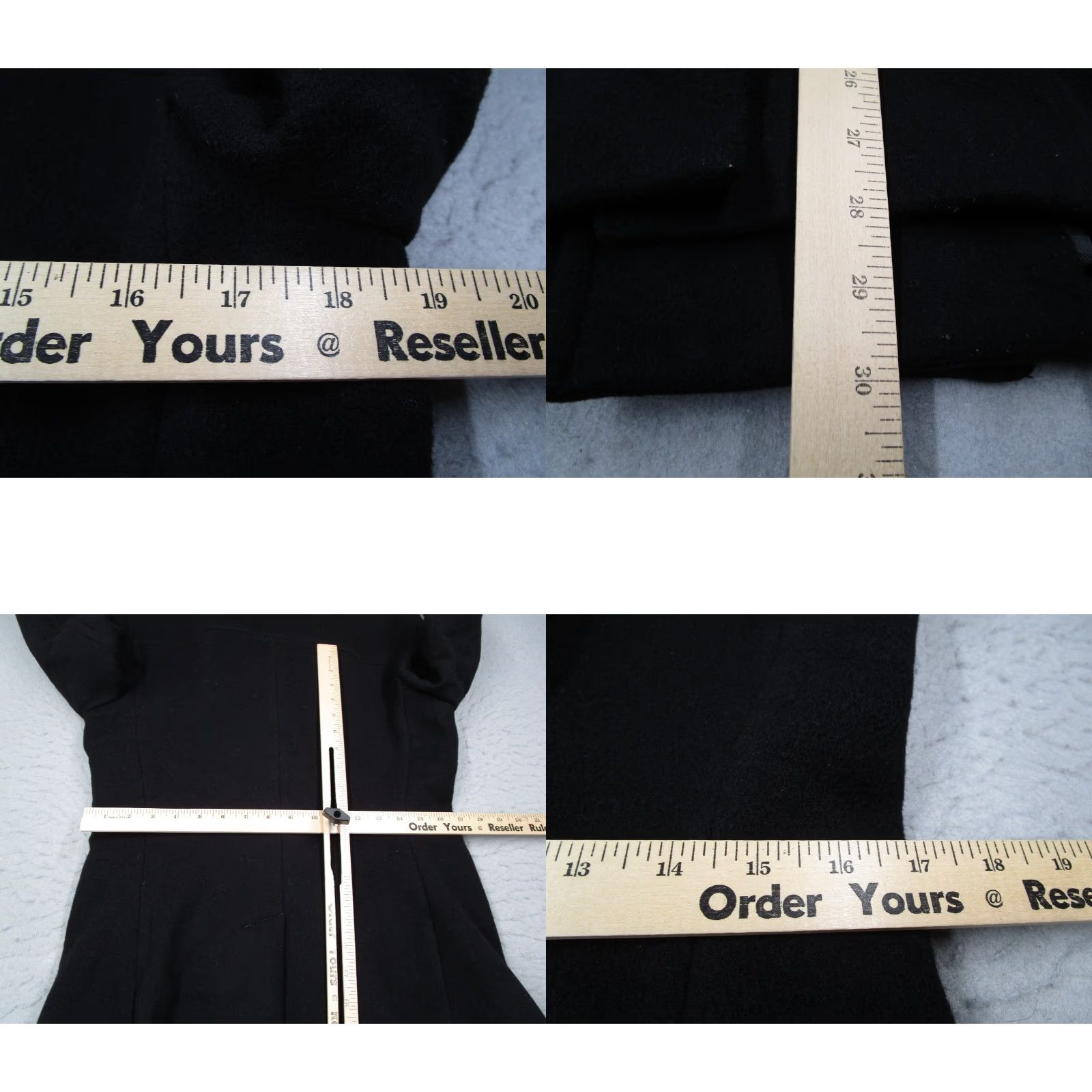 WHO.A.U California Dream Jacket Mens S Black Wool Blend Pea Coat Military Button Pockets Classic Short Coat