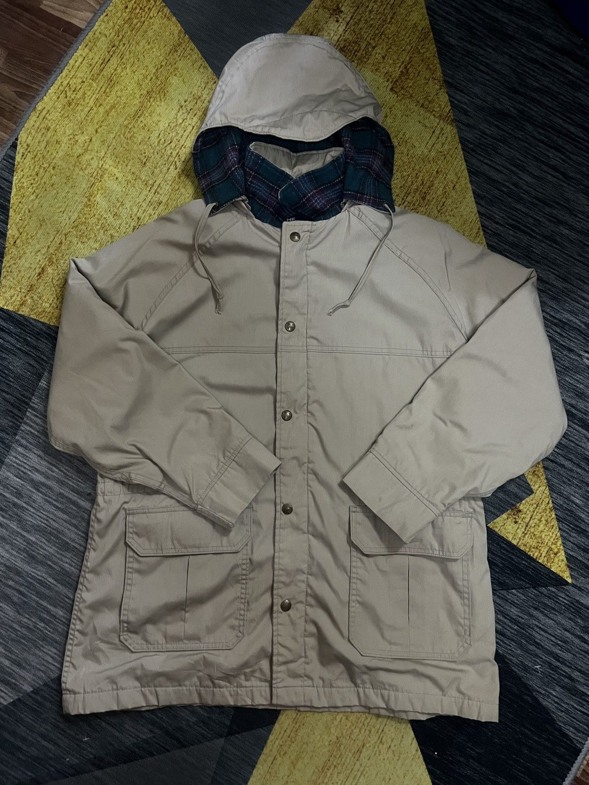Woolrich Woolen Mills 1990s The woolrich tartan attached hood #H4 Size L / US 10 / IT 46 - 9 Thumbnail