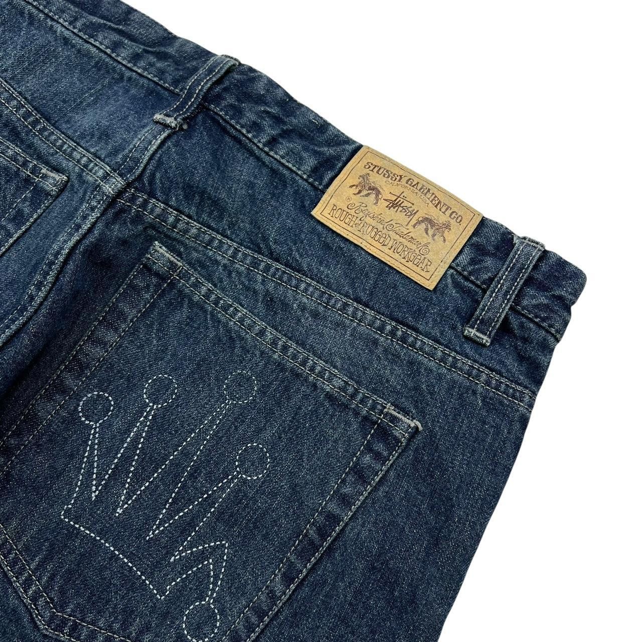 Stussy Vintage 2000s Stussy Denim Crown Shorts / Jorts - Waist: 36 Size US 36 / EU 52 - 2 Thumbnail