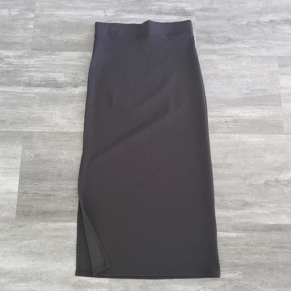 Designer Black Slit Detailed F&B Long Maxi Size 32" / US 10 / IT 46 - 2 Thumbnail