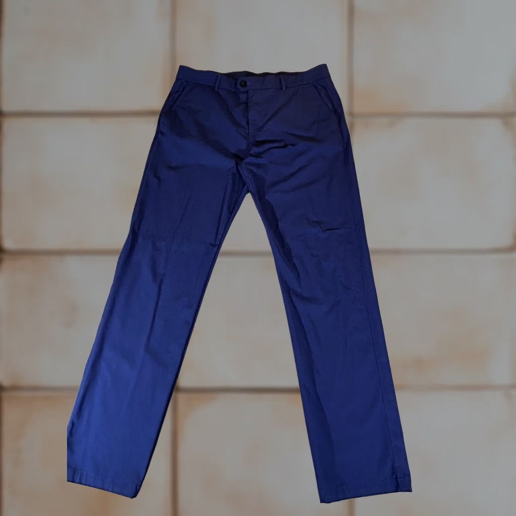 Vintage Greyson Mens Chino Pants 36x32 Blue Lightweight Stretch Flat Front Golf Casual Size US 36 / EU 52 - 1 Thumbnail