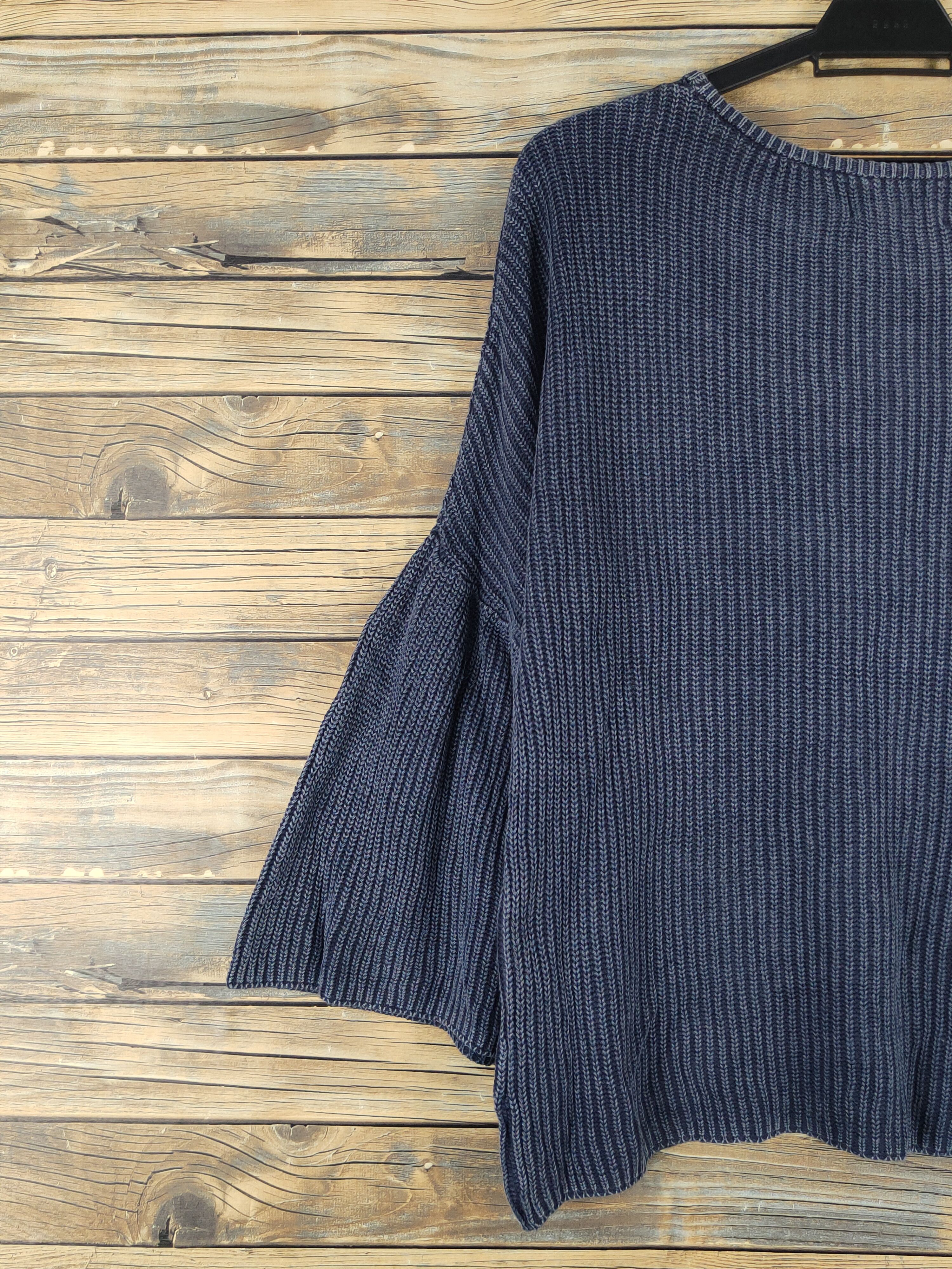 Homespun Knitwear × Japanese Brand × Vintage Outfit and Ideas Navy Faded Knitwear Blouses #W1559 Size M / US 6-8 / IT 42-44 - 8 Thumbnail