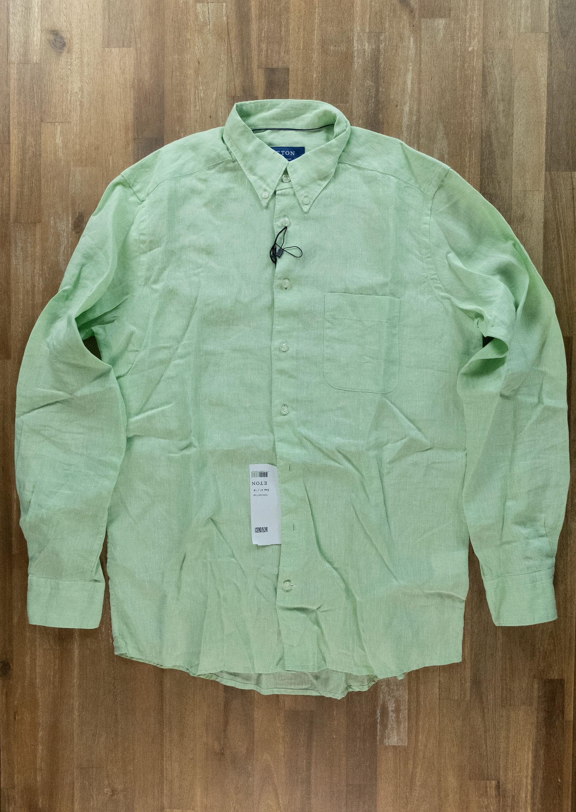 Eton ETON of Sweden contemporary fit green linen shirt 41 Large Size US L / EU 52-54 / 3 - 1 Thumbnail