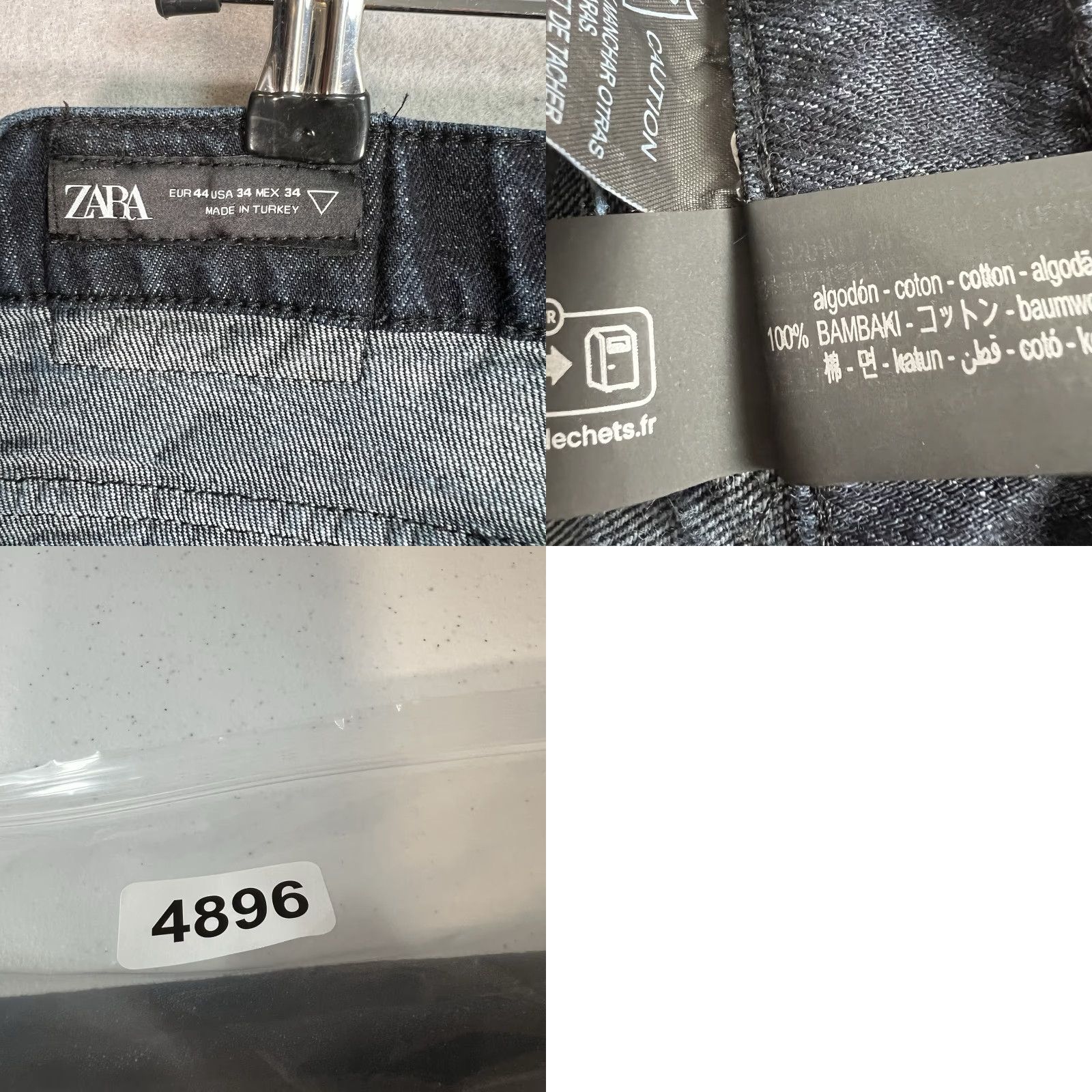 Zara VINTAGE Zara Jeans 34 x 29 Blue Dark Wash Denim Straight Womens Size 24" / US 00 / IT 34 - 8 Thumbnail