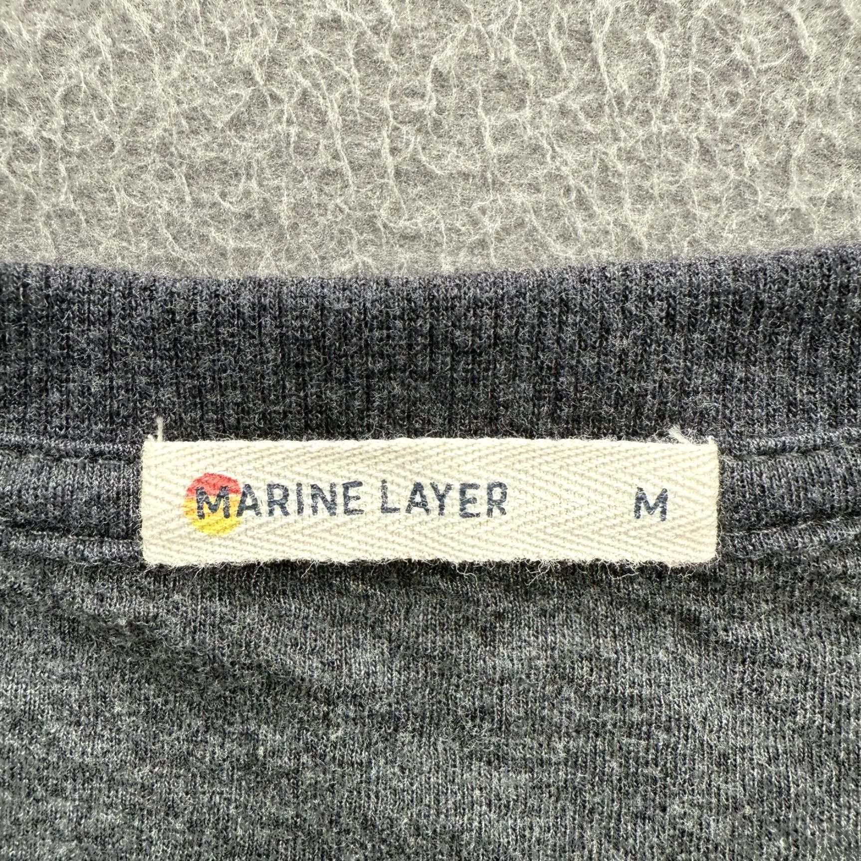 Marine Layer Marine Layer Shirt Mens M Gray Blue Striped Long Sleeve Henley Modal Soft Shirt Size US M / EU 48-50 / 2 - 3 Thumbnail