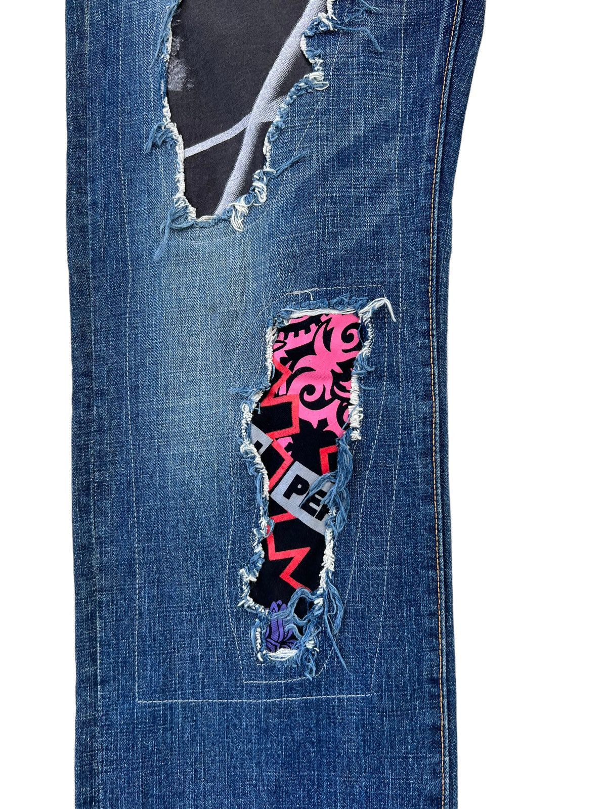 Vintage ALLY & DIA Japan Ripped Patchwork Rivets Denim Size US 31 - 9 Thumbnail
