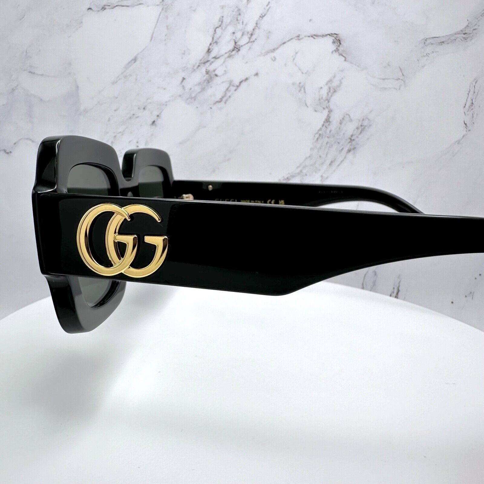 Gucci Gucci Sunglasses New Black Oversized Gold Metal GG Authentic Size ONE SIZE - 13 Thumbnail