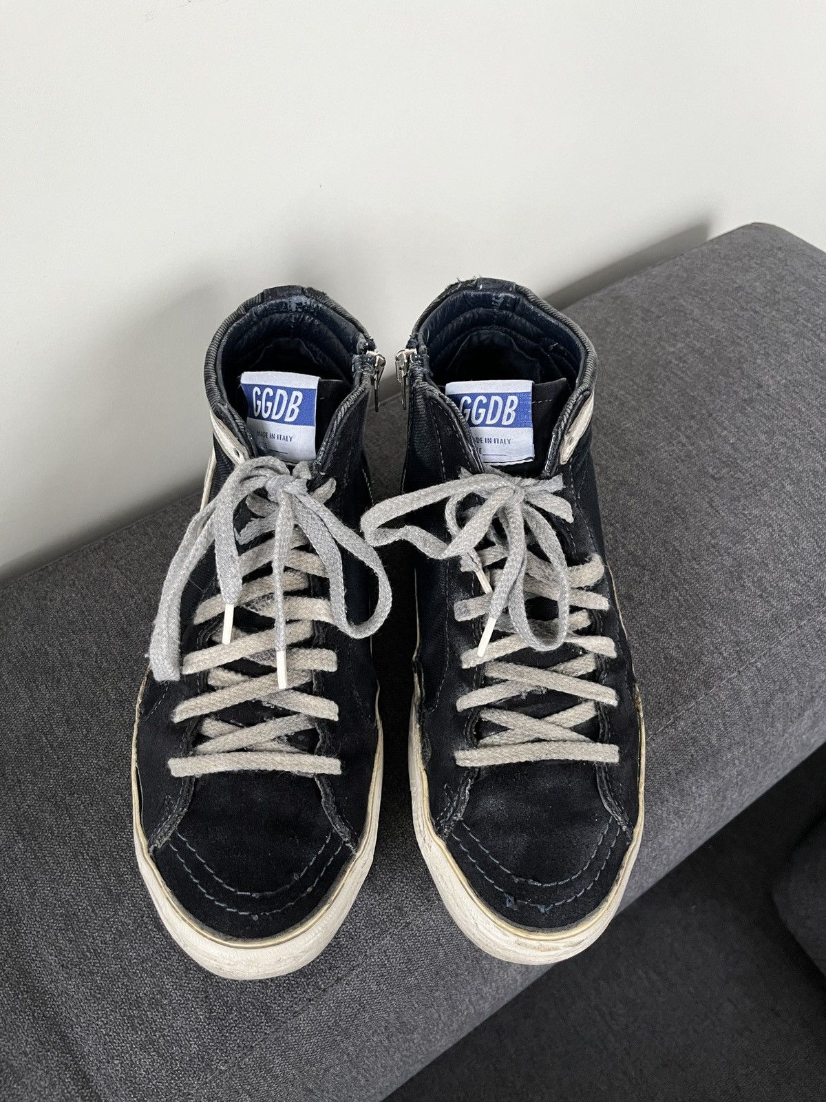 Golden Goose Golden Goose Slide Distressed Hi-top Sneakers Size US 7 / EU 40 - 2 Thumbnail