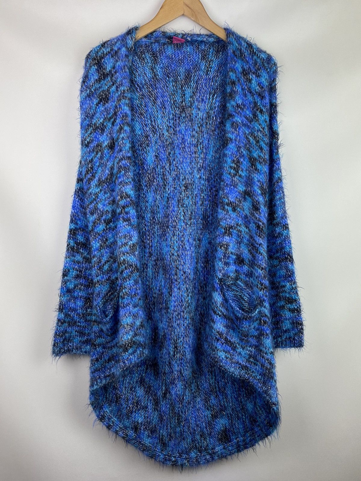 image of Luxury Save The Queen Ladies Open Front Cardigan Sweater Size Xxl in Blue, Women's