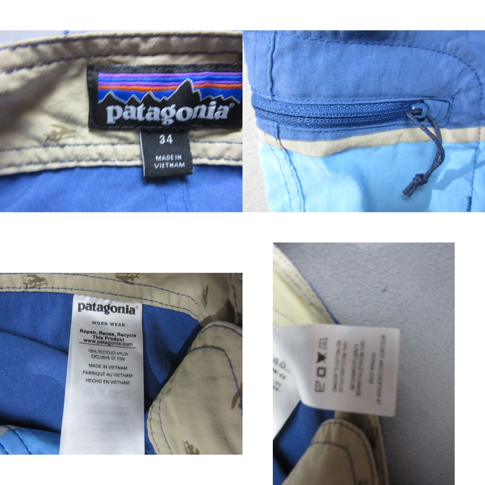 Patagonia Patagonia Board Shorts Mens 34 Blue Wavefarer Swim Surf Drawstring Worn Wear Size US 34 / EU 50 - 8 Thumbnail