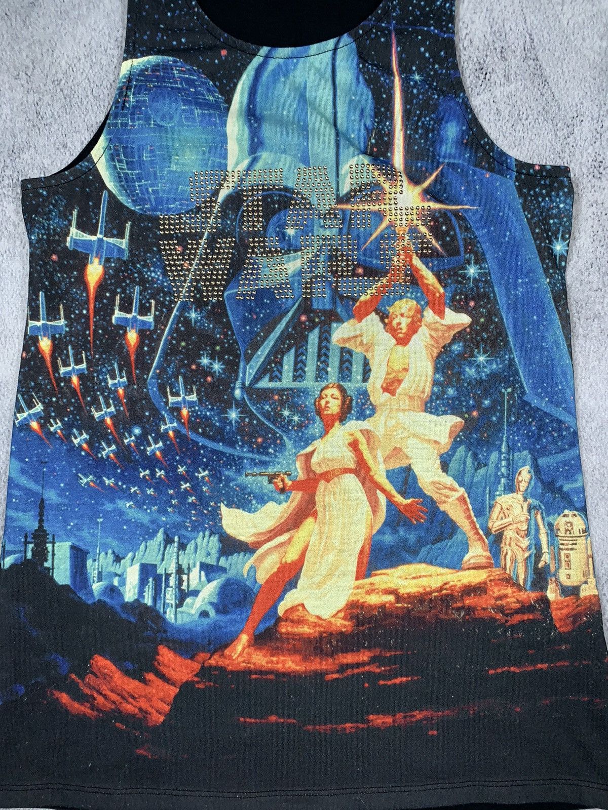 Vintage Vintage Y2K Star Wars rhinestones allover biglogo band tee Size M / US 6-8 / IT 42-44 - 3 Thumbnail