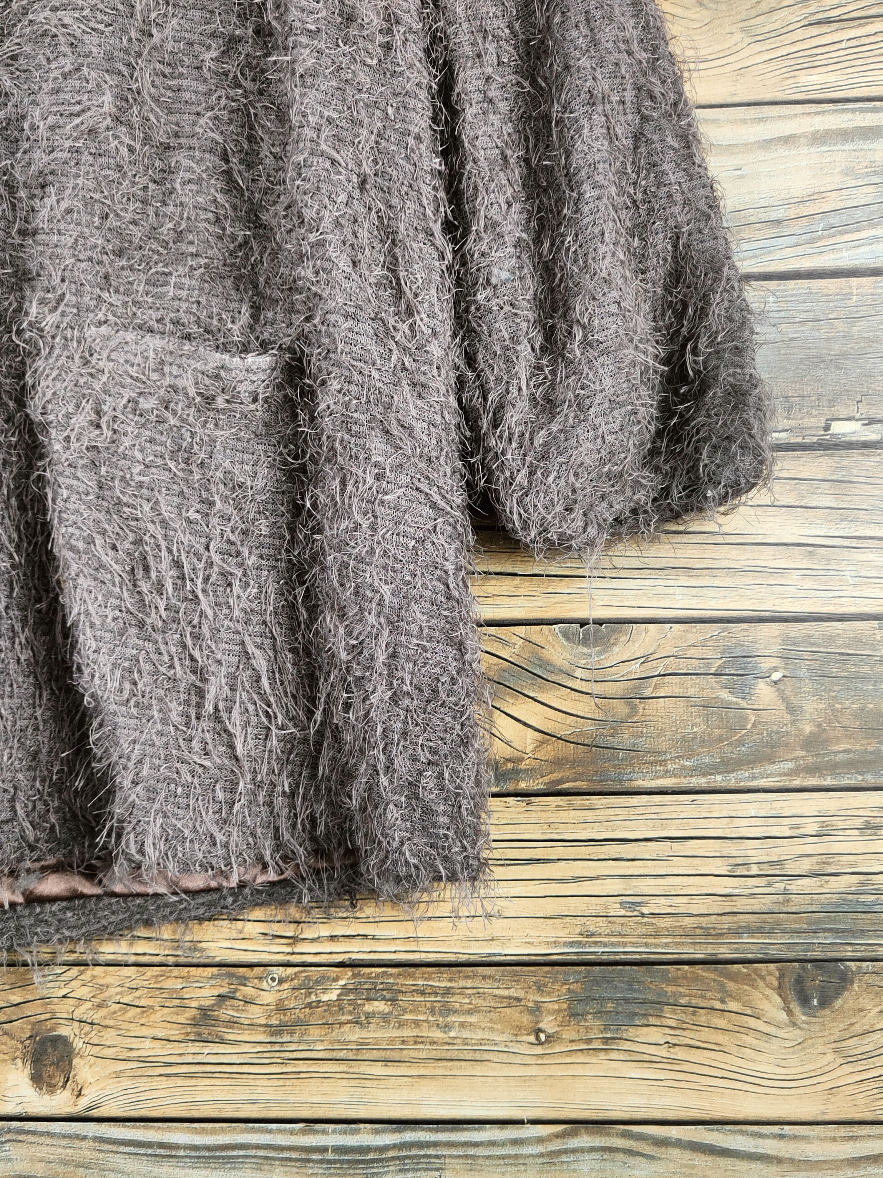 Japanese Brand DL Apple Butter Brown Fur Mohair Knitwear #46-463 Size S / US 4 / IT 40 - 6 Thumbnail