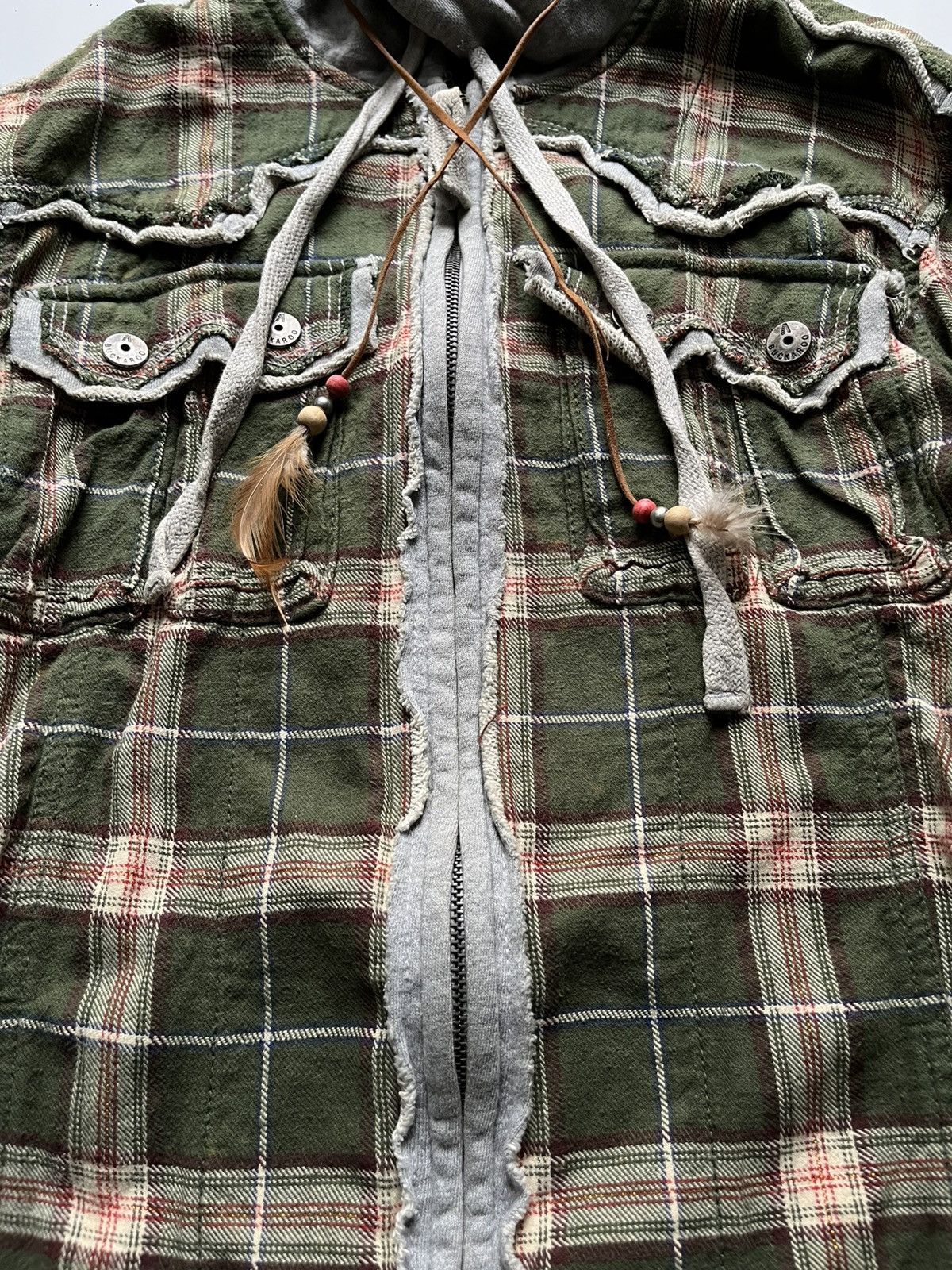BUCKAROO Buckaroo crazy distressed flanel hoodie Size US L / EU 52-54 / 3 - 4 Thumbnail