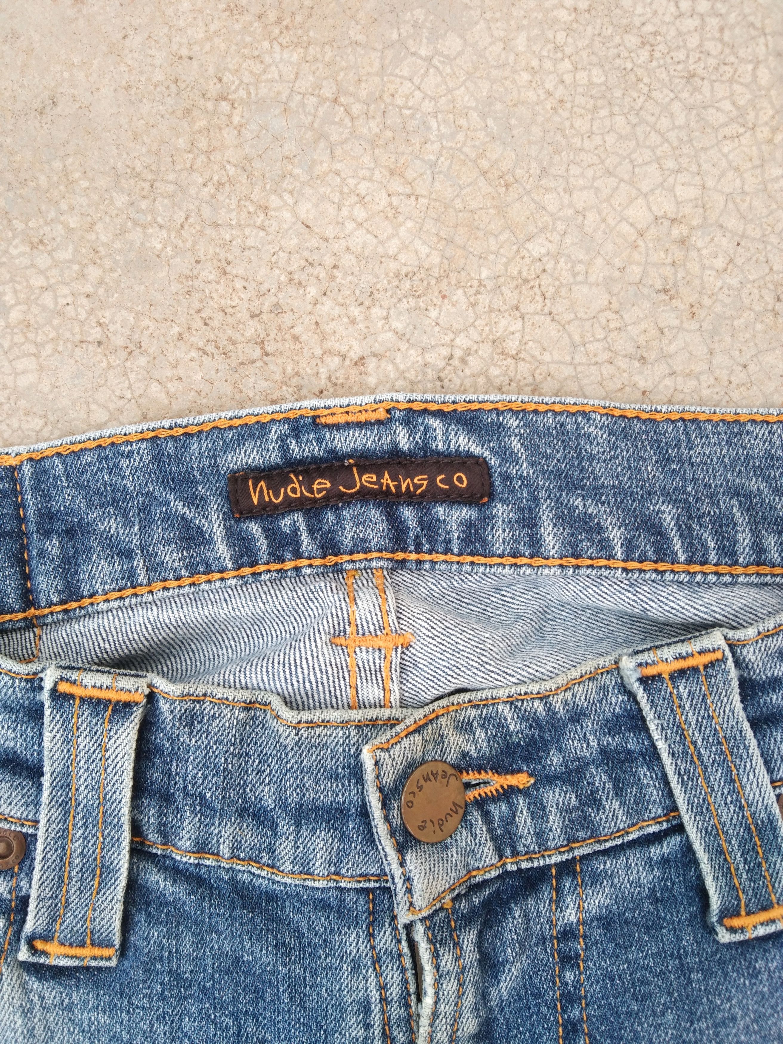 Nudie Jeans Vintage Distressed Nudie Faded Blue Released Hem Jeans 29x30 Size US 29 - 7 Thumbnail