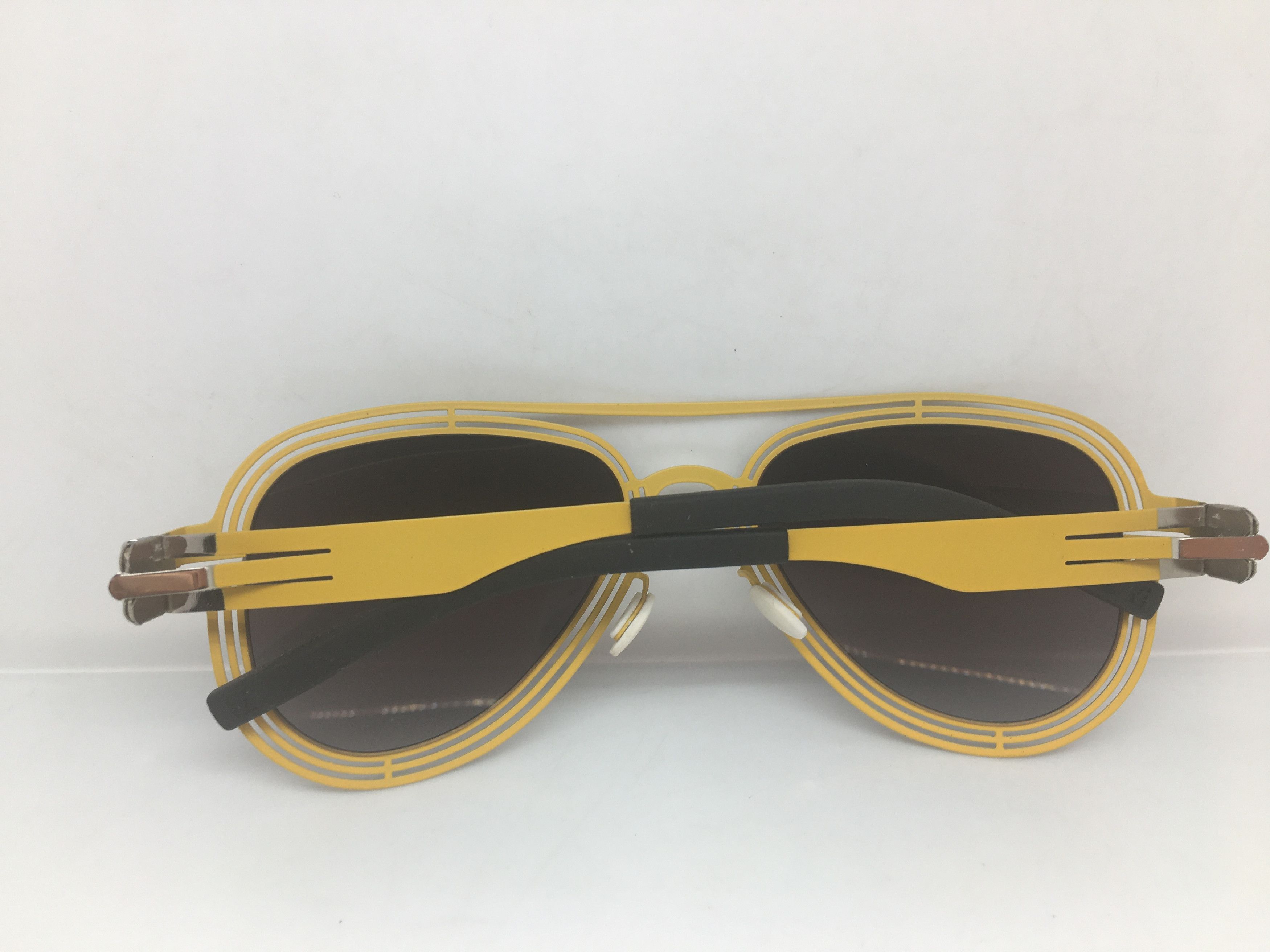 Other Silver Yellow Alloy Aviator Sunglasses Frame Pilot Size ONE SIZE - 8 Thumbnail