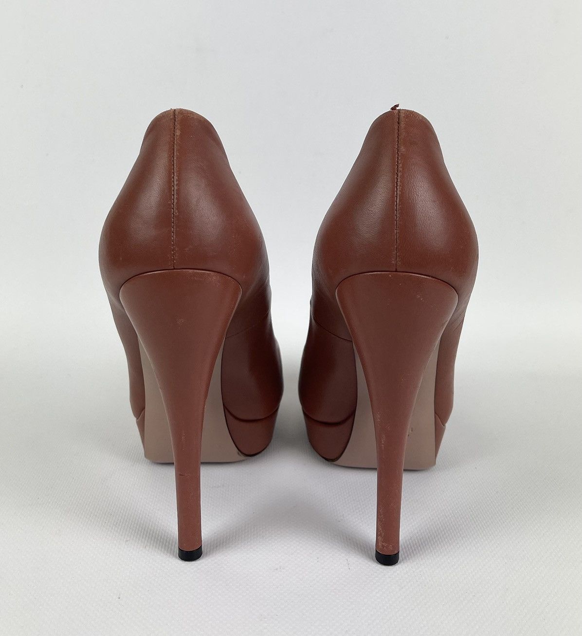 Designer Gucci Patent Leather Platform Pumps Heels Shoes Size 38.5 Size US 8.5 / IT 38.5 - 6 Thumbnail