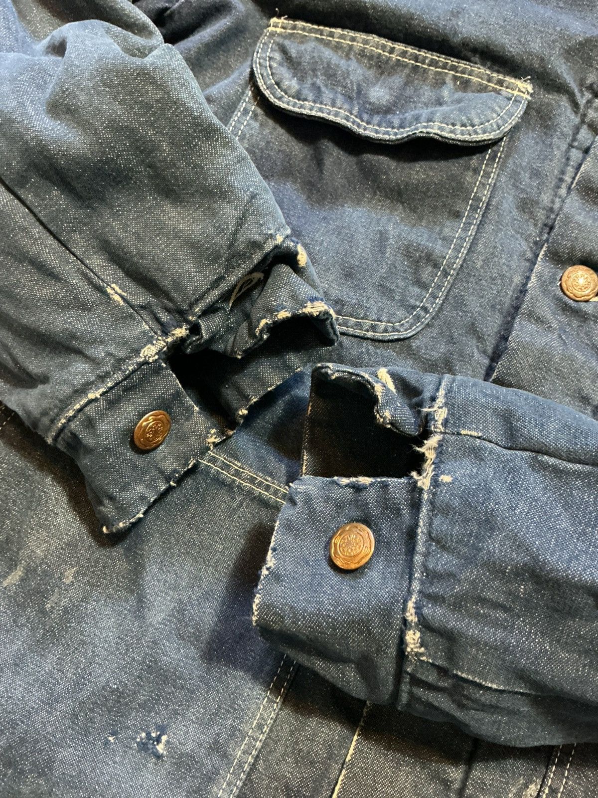 Wrangler Vintage 70s Wrangler Blanket Lined Denim Chore Jean Jacket Size US S / EU 44-46 / 1 - 11 Thumbnail