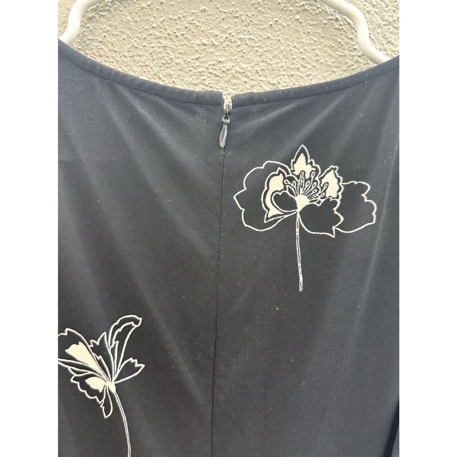 Chaps Chaps Dress Black Floral Sleeveless Tank Womens M A-Line Knee Length Size M / US 6-8 / IT 42-44 - 7 Thumbnail