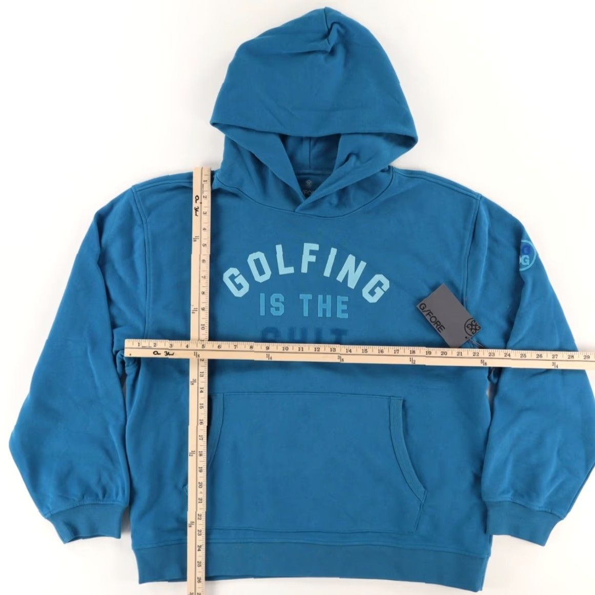 G/FORE G/Fore Golfing is the Sh1t Solid Long Sleeve Hoodie Teal Men's L Shirt Hoodie Men Teal 90s Golfing is the Sh1t G/Fore Shirt Hoodie Mens L Teal Size US L / EU 52-54 / 3 - 3 Thumbnail