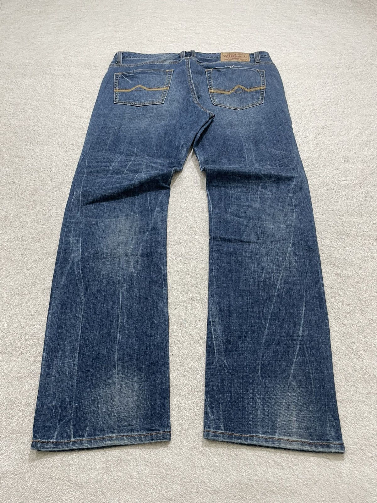 Japanese Brand 2000s WHO.A.U Japan Denim Faded Lightning Jeans Y2k Size US 34 / EU 50 - 8 Thumbnail