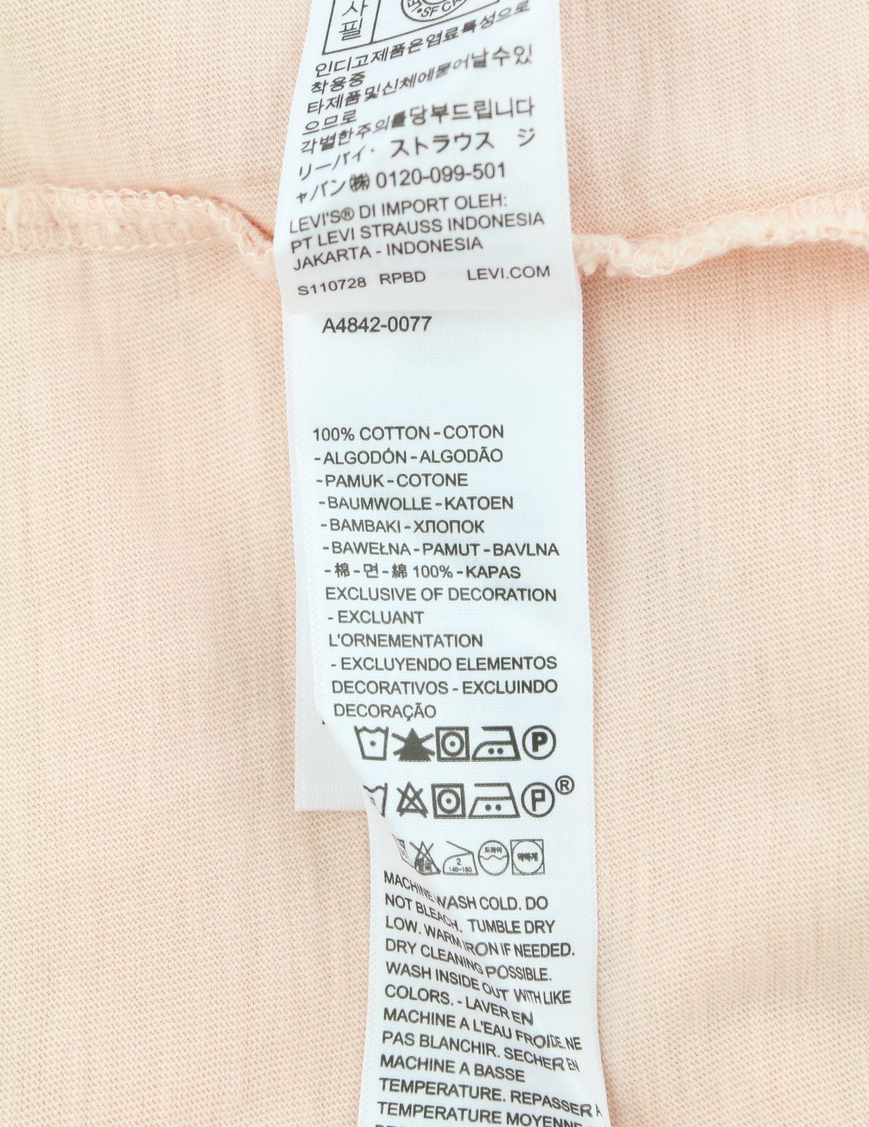 Levi's SLIM FIT L Light Pink Cotton 87871 Size US L / EU 52-54 / 3 - 9 Thumbnail