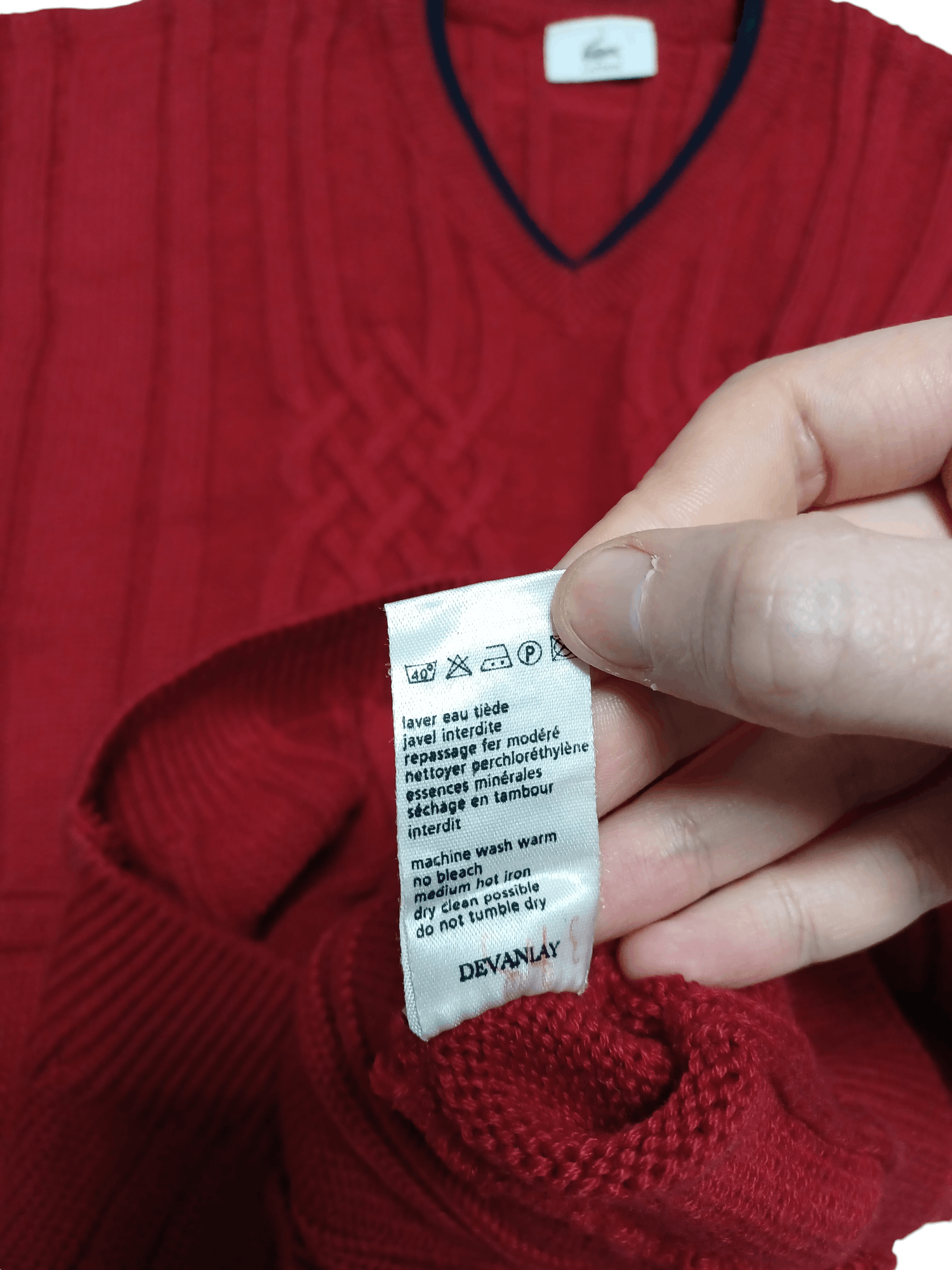 Lacoste LACOSTE VINTAGE 90S OLDMONEY RED SWEATER Size US L / EU 52-54 / 3 - 5 Thumbnail