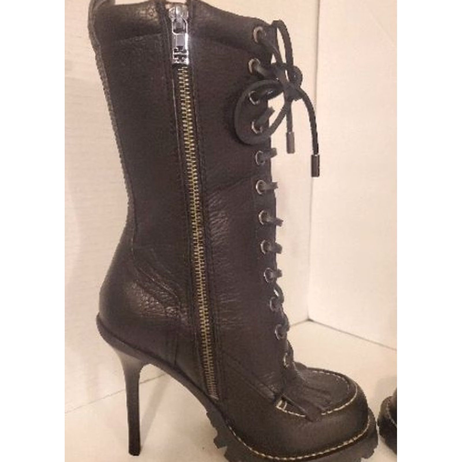 Tory Burch Tory Burch Trigg Stiletto Boot Black Leather 4" Heel Party/Cocktail Women Size 5 Size US 5 / IT 35 - 6 Thumbnail