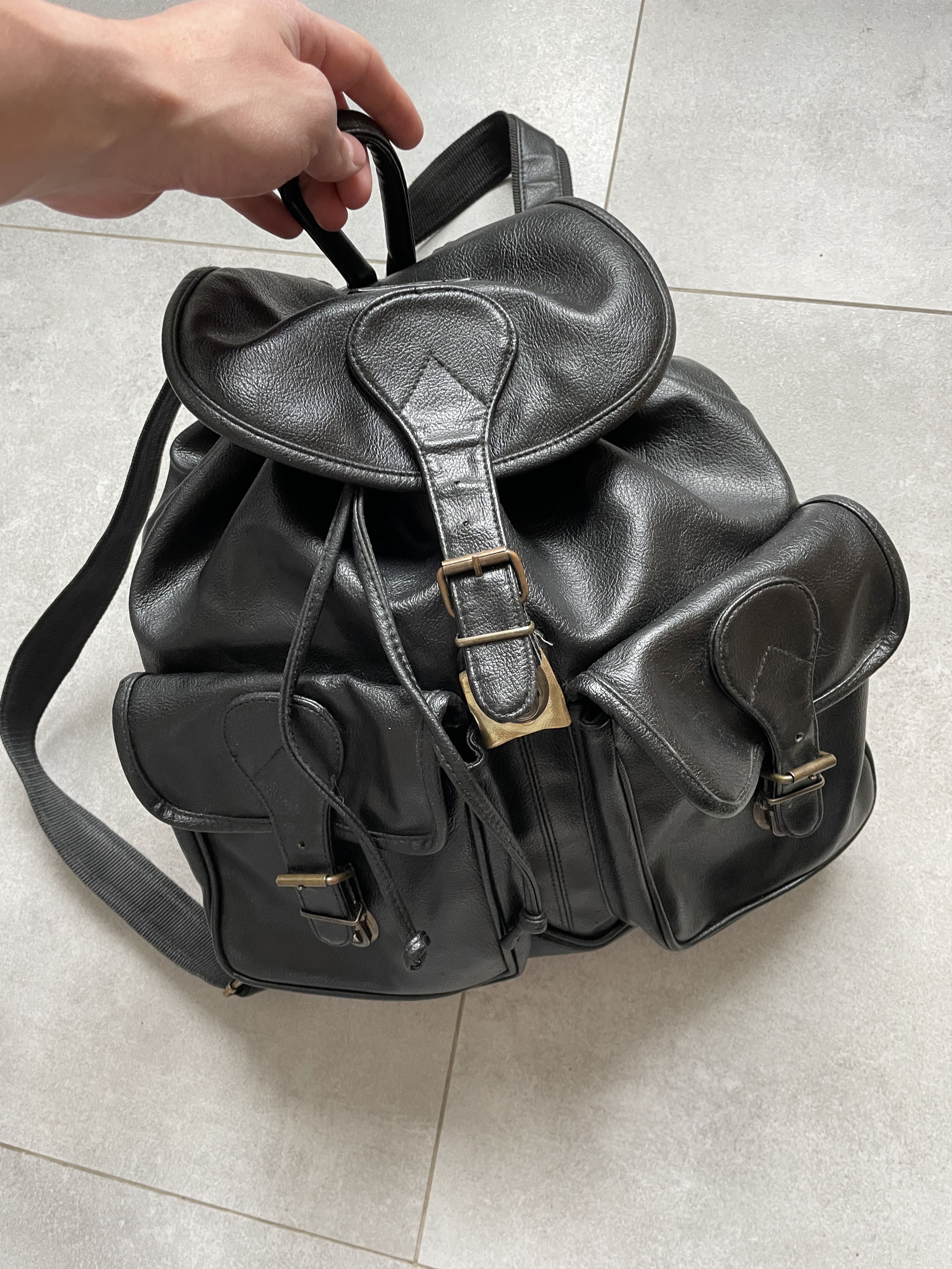 90s leather backpack best sale