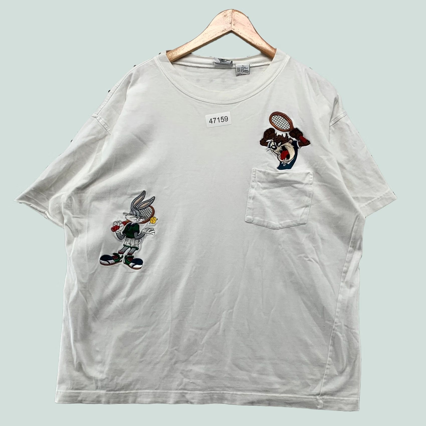 Vintage VINTAGE Bugs Bunny Shirt Mens Large White Pocket Embroidered Tennis Size US L / EU 52-54 / 3 - 1 Thumbnail